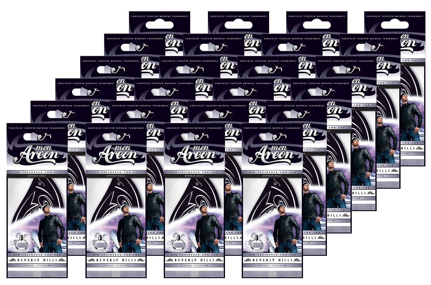 MON Modern Classic Design Hanging Car Air Freshener, Beverly Hills Scent (Pack of 24)