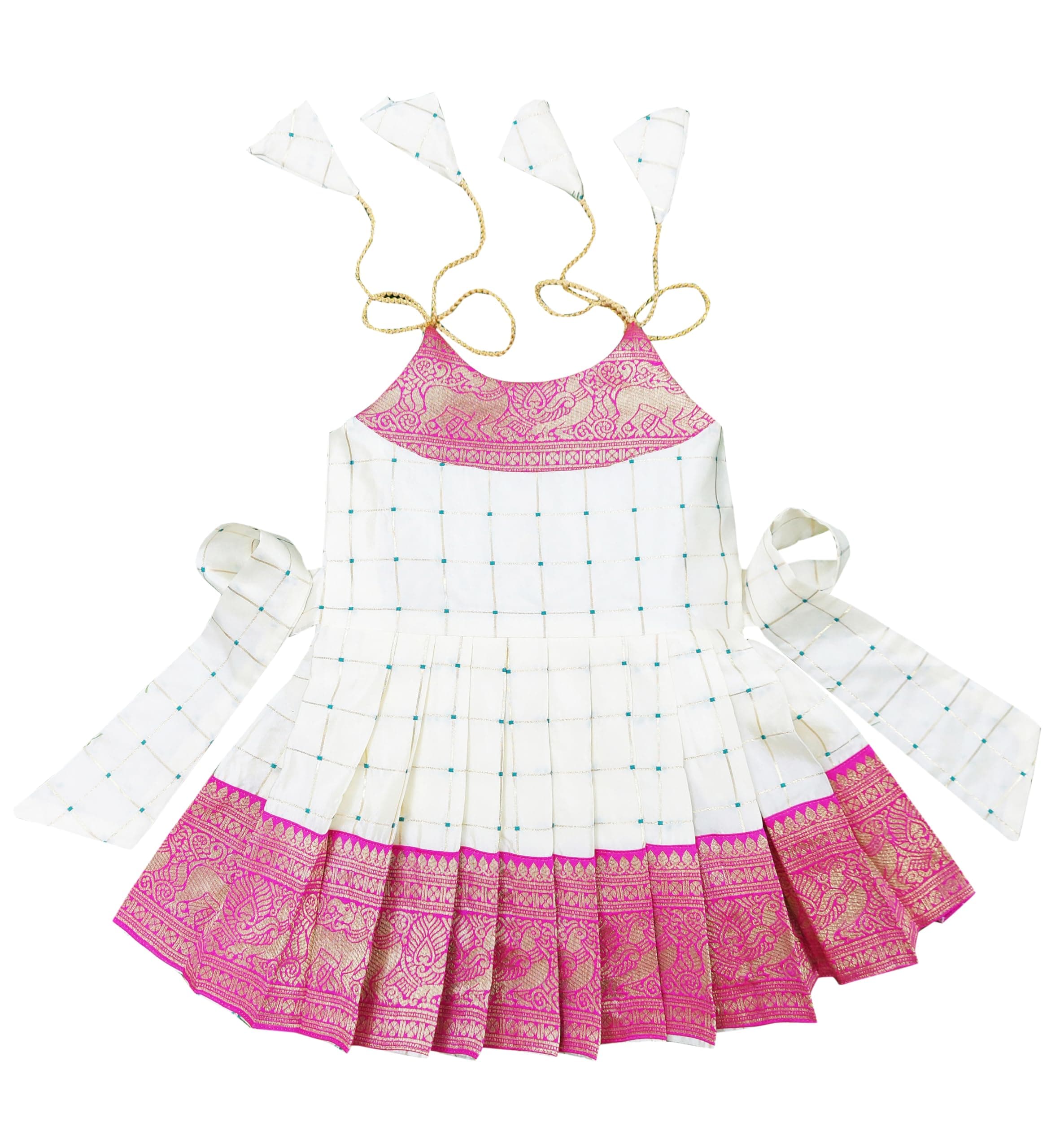 FELIZ THE DESIGNER STUDIO South Indian Traditional Pattu Pavadai Tapeta Silk Frock Dress For Baby Girls