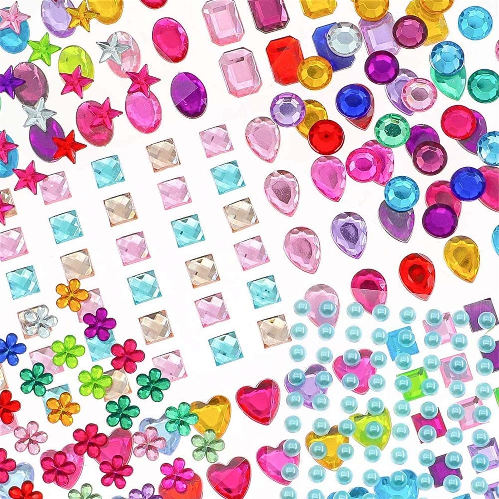 YIQIHAI 1388pcs Jewels Stickers Self Adhesive Gems Rhinestone Stickers for Kids Craft, Assorted Size