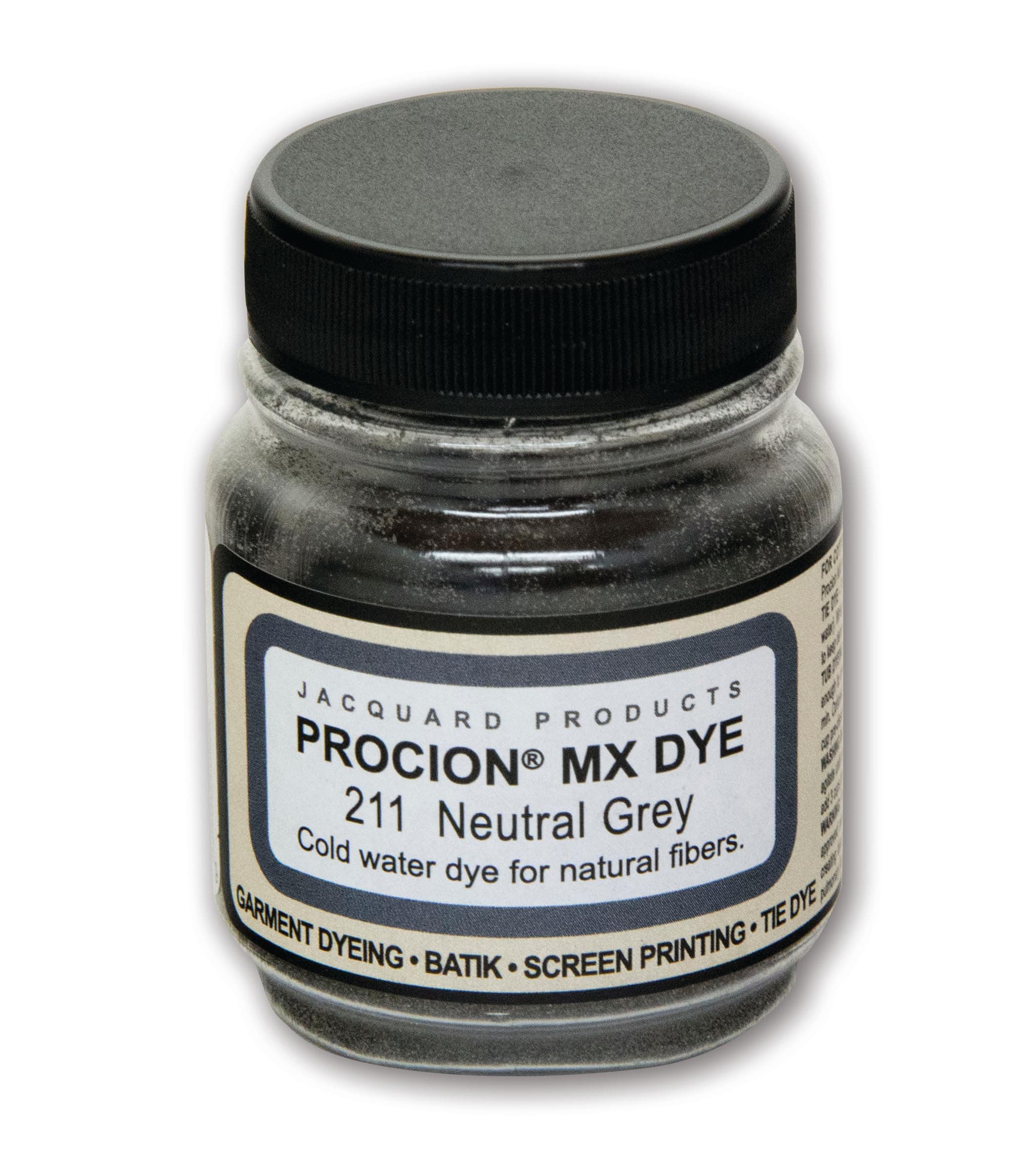 Procion Mx Dye - Undisputed King of Tie Dye Powder - Neutral Grey - 2/3 Oz - Cold Water Fiber Reactive Dye Made in USA