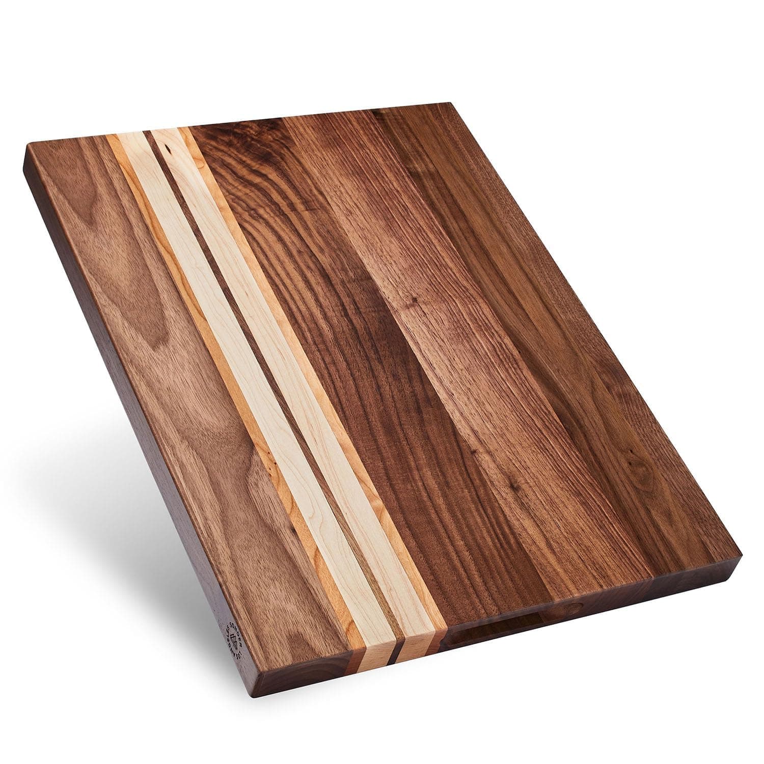 Sonder Los Angeles Motley Cutting Board | Reversible Walnut, Cherry, & Maple Edge Grain Cutting Board for Kitchen with Crackerwell for Charcuterie | Gift Box Included | 17x13x1.1 in