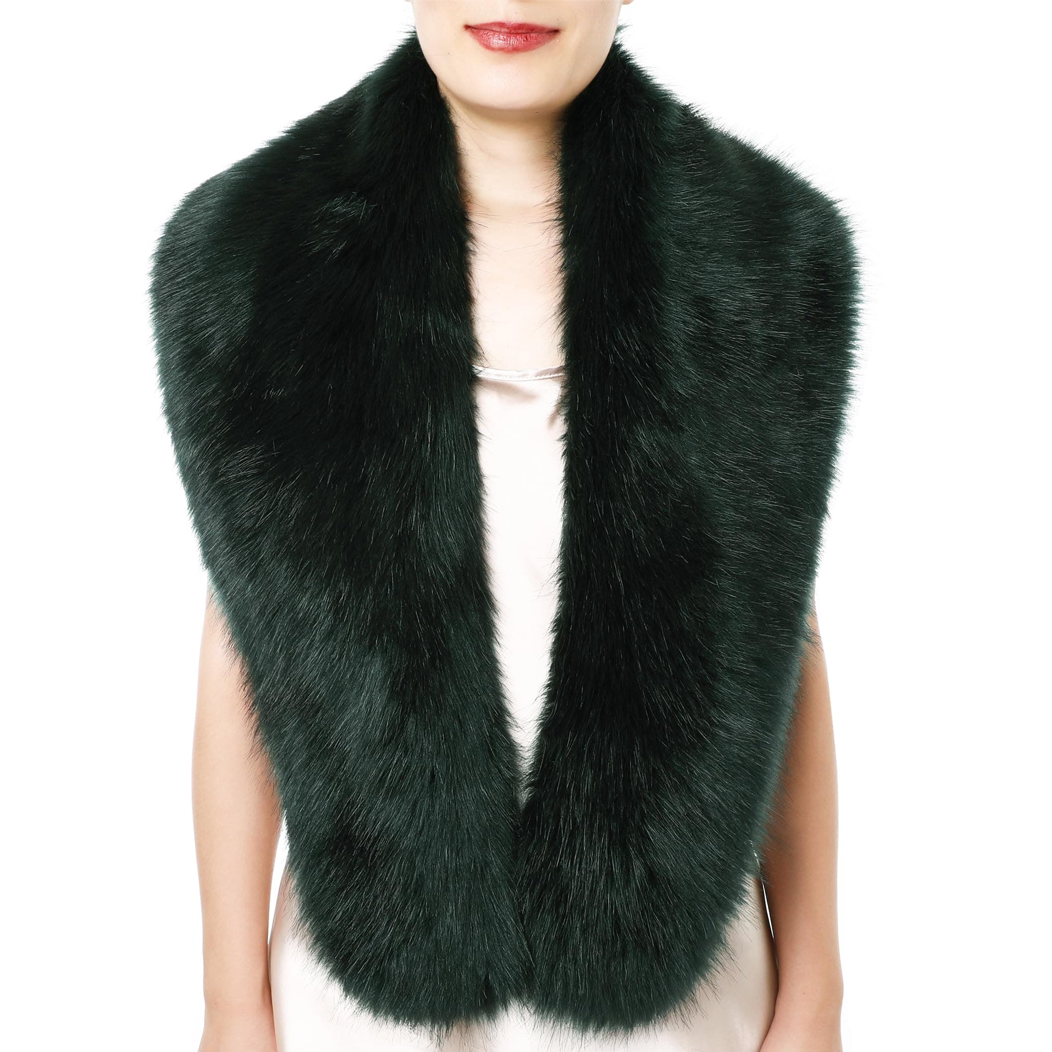 Dikoaina Extra Large Women's Faux Fur Collar for Winter Coat