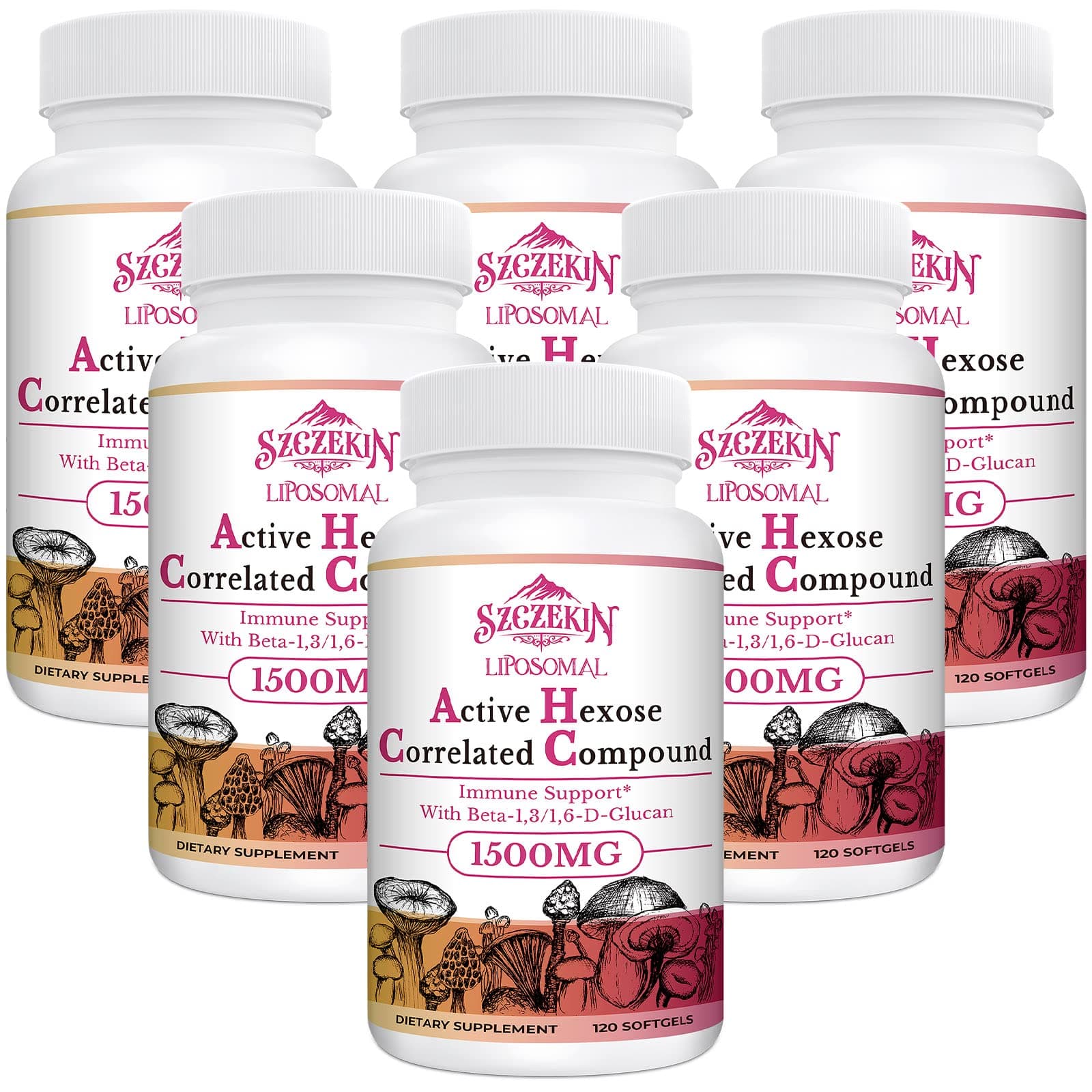 1500mg Liposomal Active Hexose Correlated Supplement,720 Soft Gels Beta-Glucans with Natural Mushroom Extract, Immune System, Liver Function, Maintain T-Cell & Killer Cell Activity