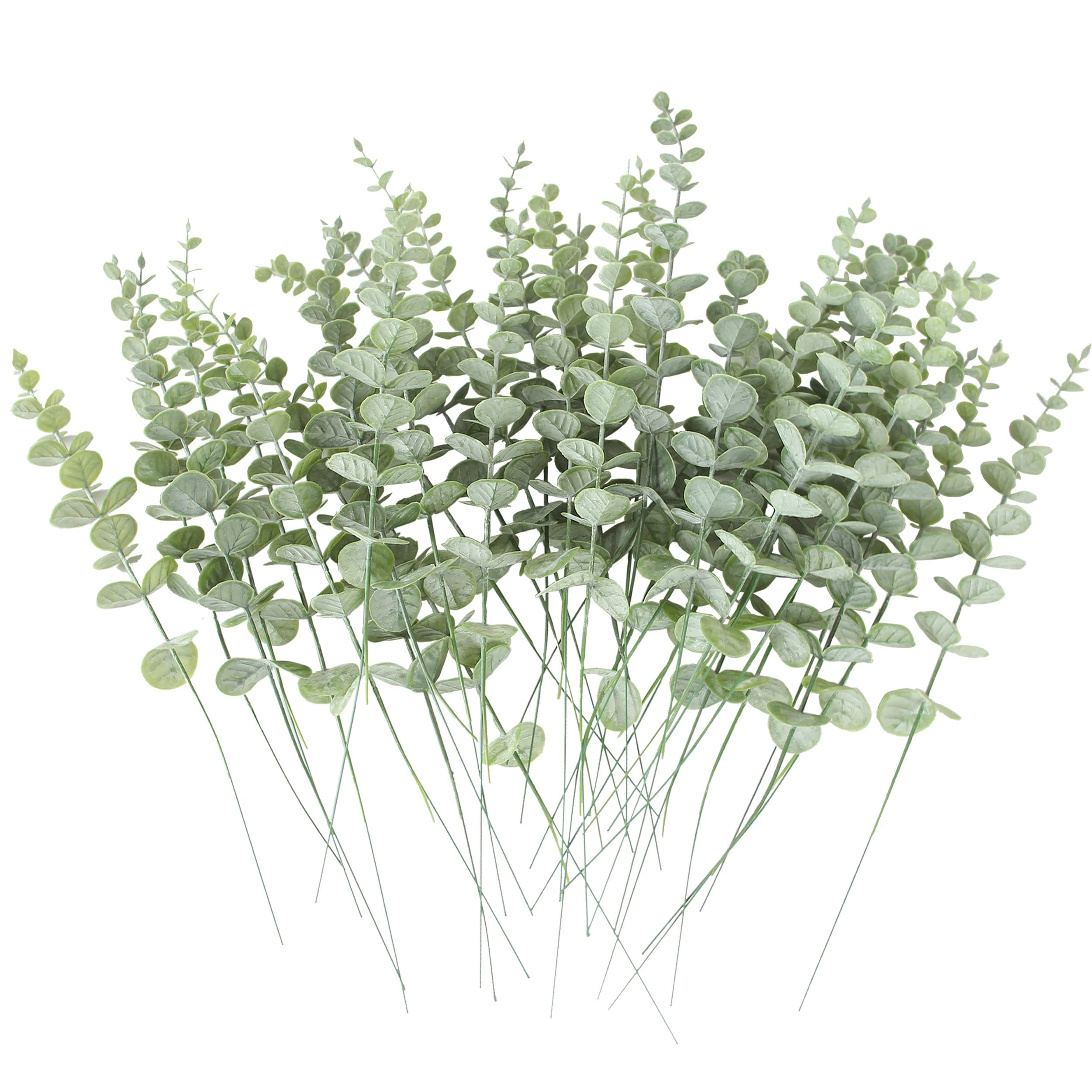 36pcs Artificial Eucalyptus Leaves Stems Real Grey Green Touch Leaf Branches for Home Office Flowers Bouquet Centerpiece Wedding Decoration
