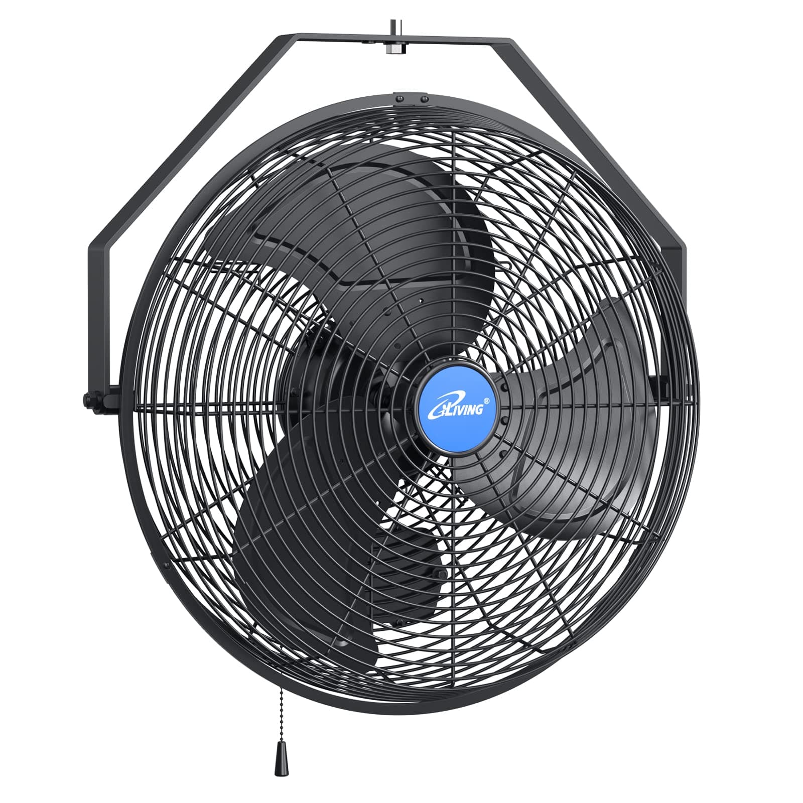 iLIVING Wall Mounted Variable 14 Inches Speed Indoor Outdoor Weatherproof Fan Industrial grade for Patio Greenhouse Garage Workshop and Loading Dock 2473 CFM Black Outdoor 14