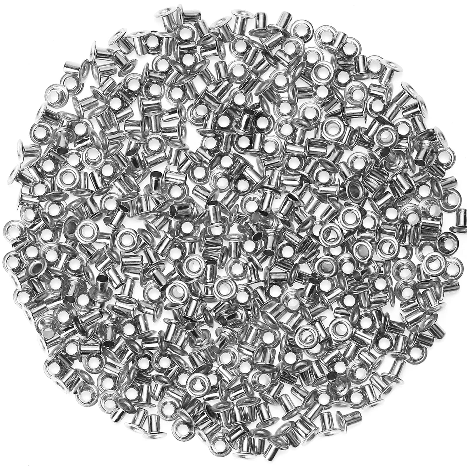 200pcs 2MM Tiny Grommets Eyelets, Self-Backing Eyelets for Beads Crafting,Clothes, Leather, Canvas (2MM, Silver)