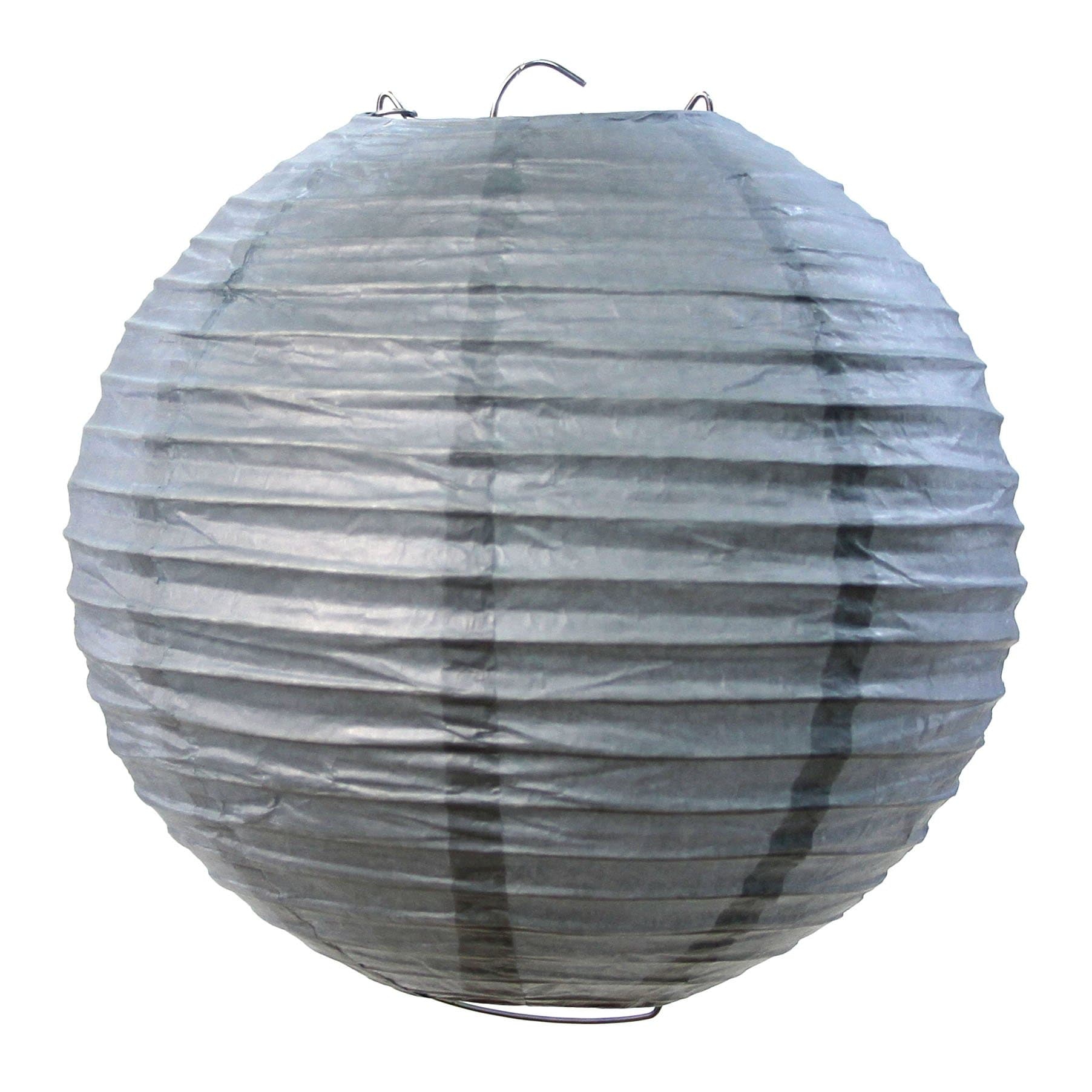 Koyal Wholesale Paper Lantern, 14-Inch, Gray, Set of 12
