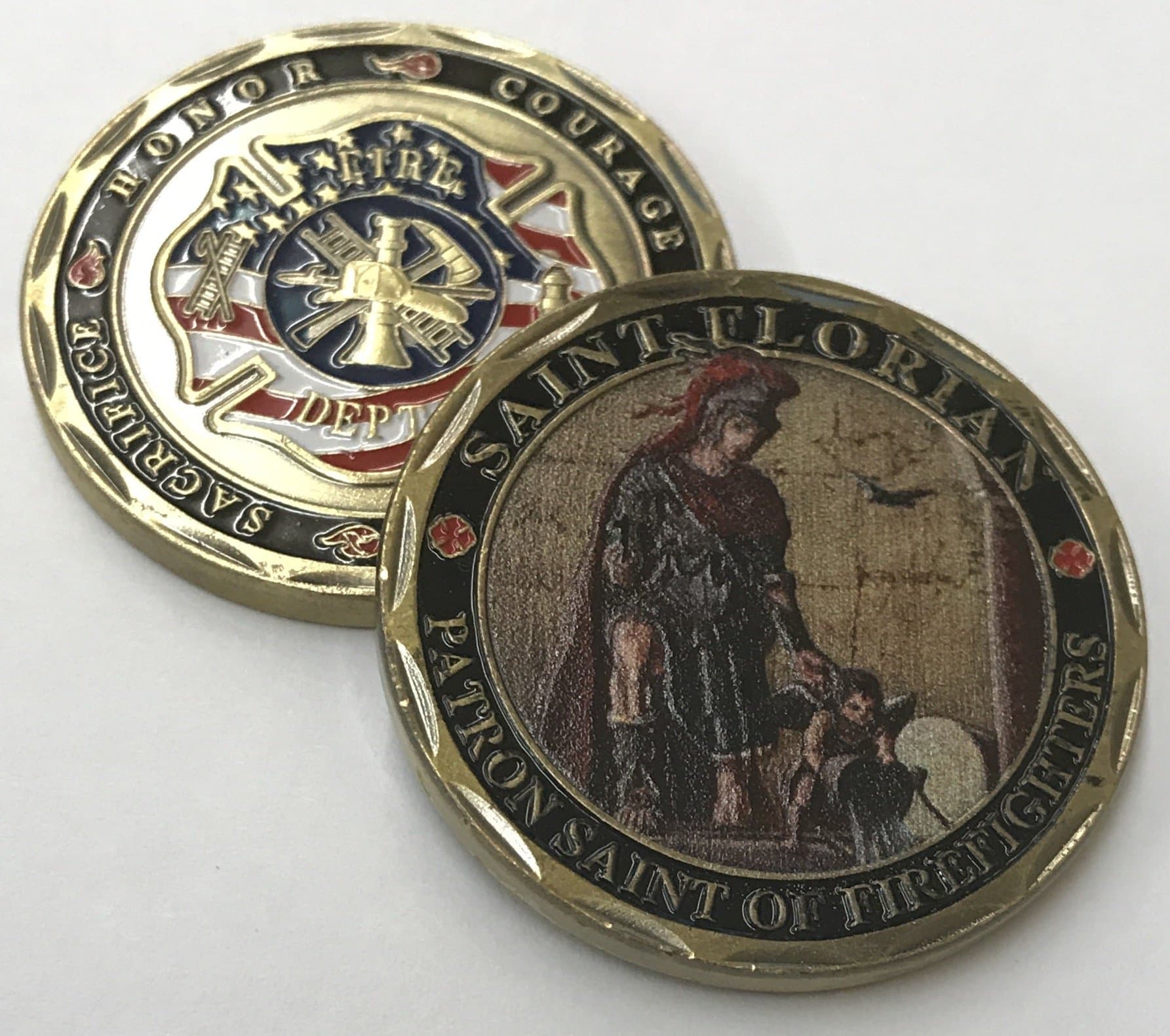 WOWBALAAizics ST. Florian - Patron Saint of Firefighters - Beautiful Challenge Coin - Honor - Sacrifice - Courage - Duty…