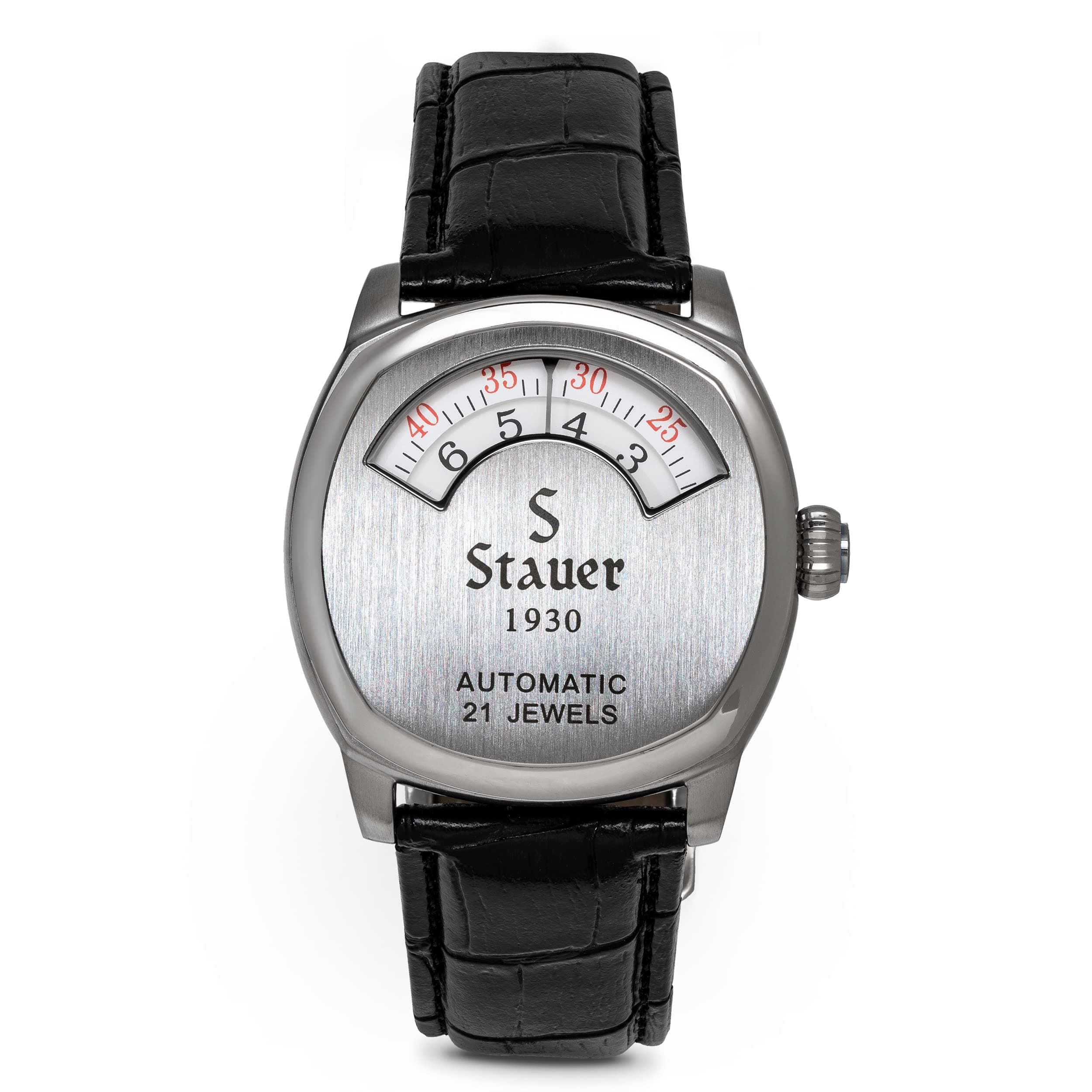 Stauer 1930 Dashtronic Watch – Cotswold Genuine Mens Watches Leather Band w/Stainless Steel Case – Automated Movement & 3-ATM Water Resistant Watch
