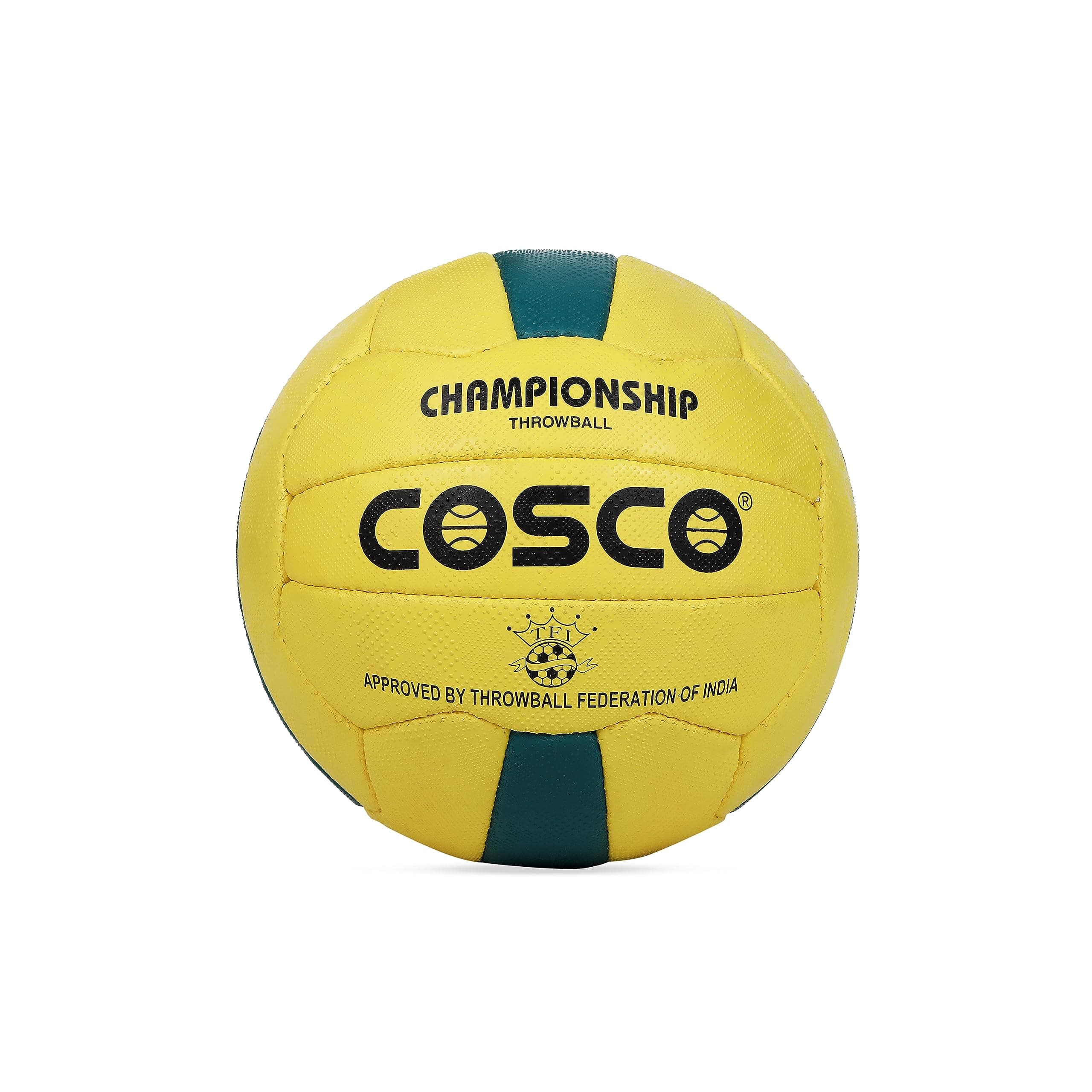 Cosco 17007 Rubber Throw Ball, Size 5 (Yellow & Green)
