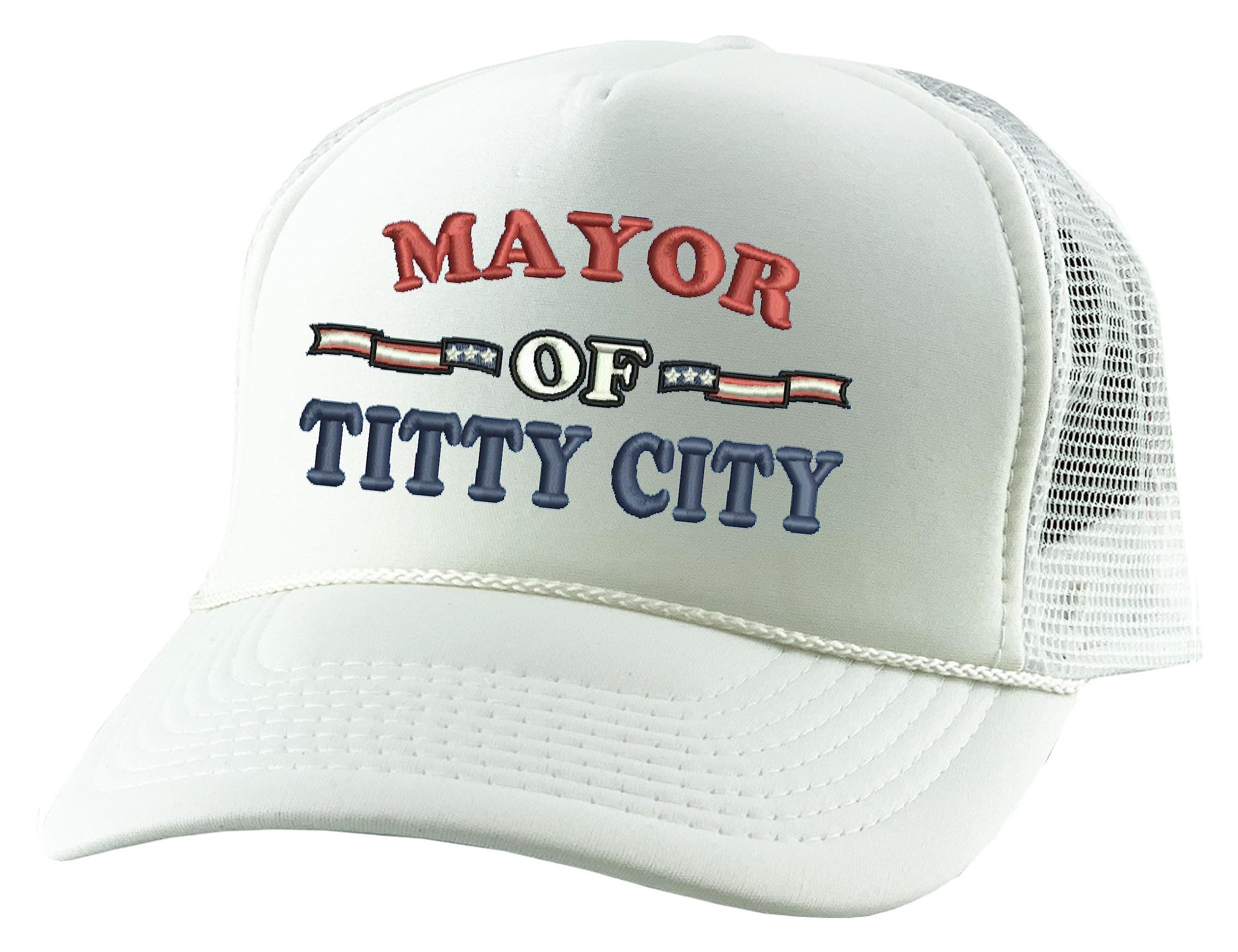 ALLNTRENDSTrucker Hat Mayor of Titty City Funny Snapback Cap