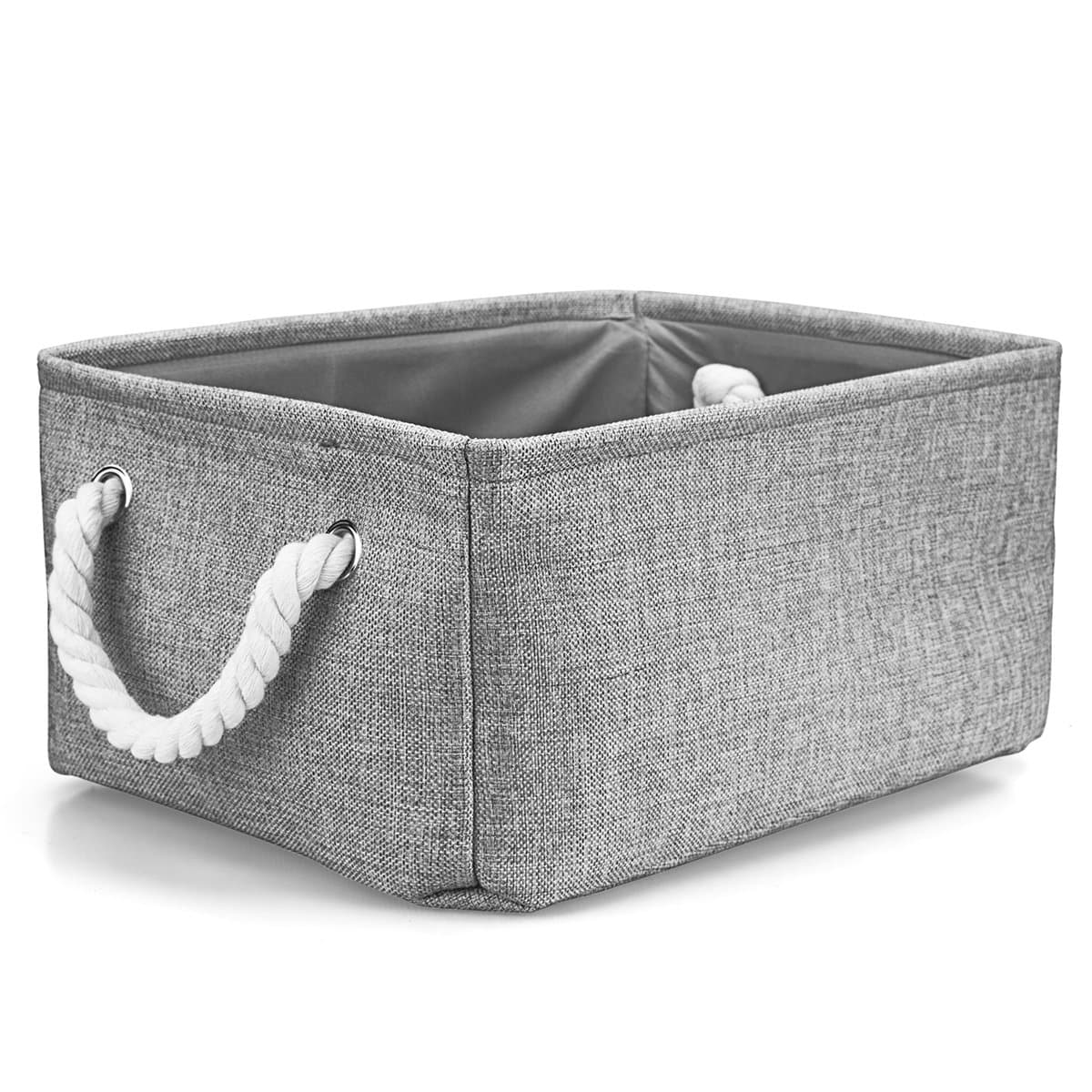 Storage Baskets,Srasi Foldable Linen Storage Bins for Bedroom,Closet,Toys,Laundry Grey (14.1 * 10.2 * 6.3inch)