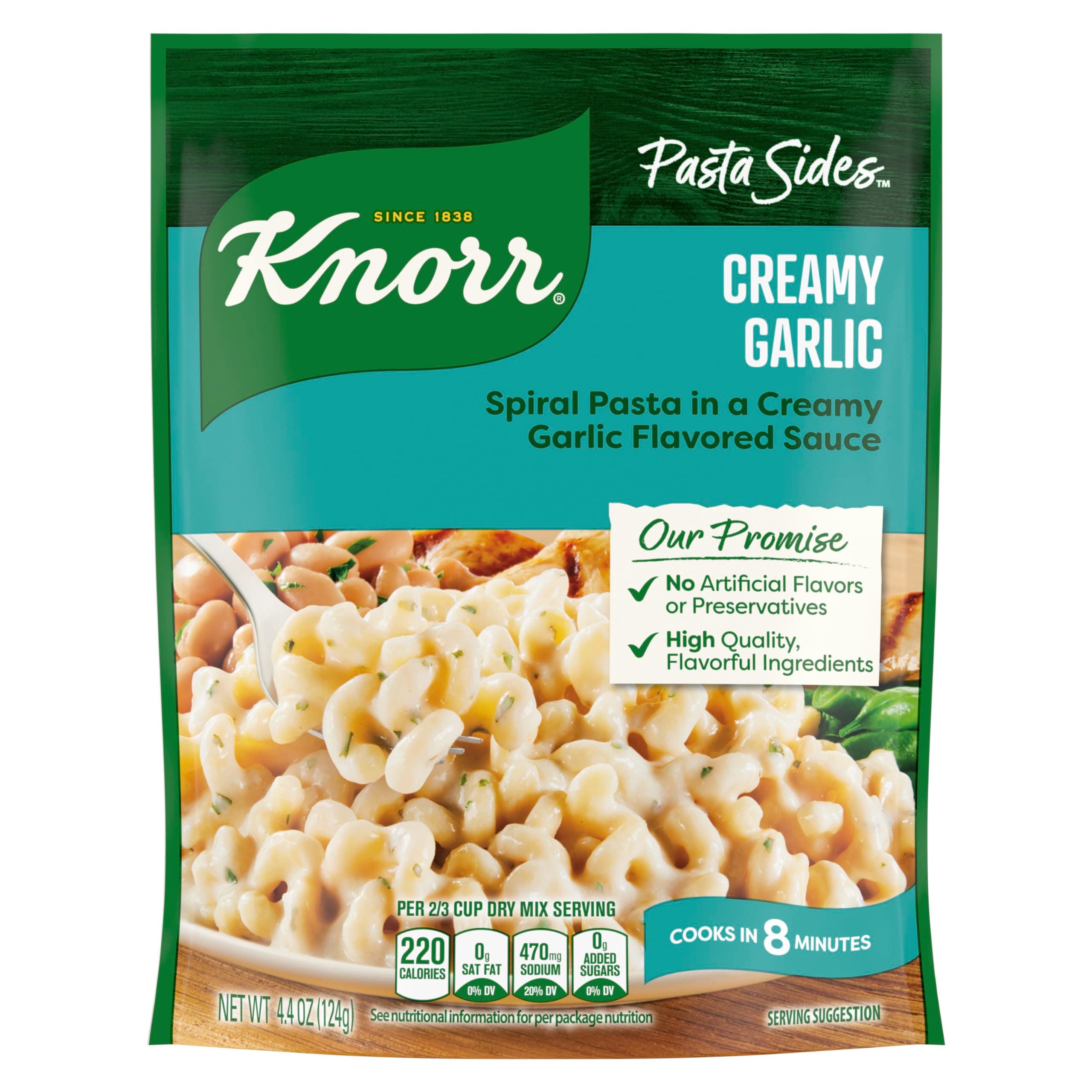 Knorr Pasta Sides Creamy Garlic Shells, 4.4 Oz