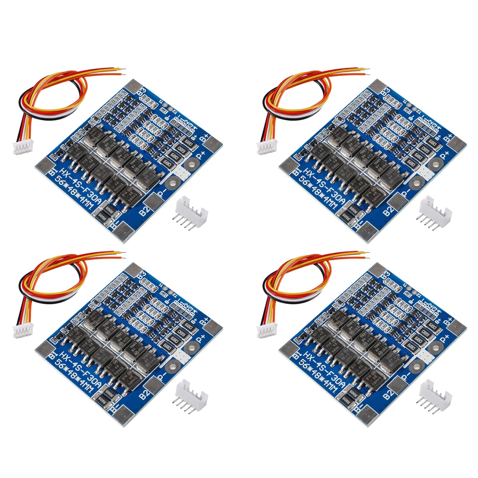 4PCS 4S 30A 12.8V 18650 Lithium Iron Phosphate Battery Protection Board LiFePO4 4S 30A BMS Balancing Charging Circuit PCB Board
