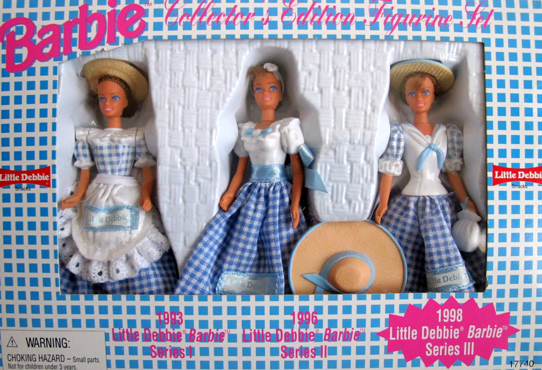 BARBIE Collector Edition LITTLE DEBBIE FIGURINE SET Series 111 w 3 DOLLS Each 4-1/2" Tall (1997)