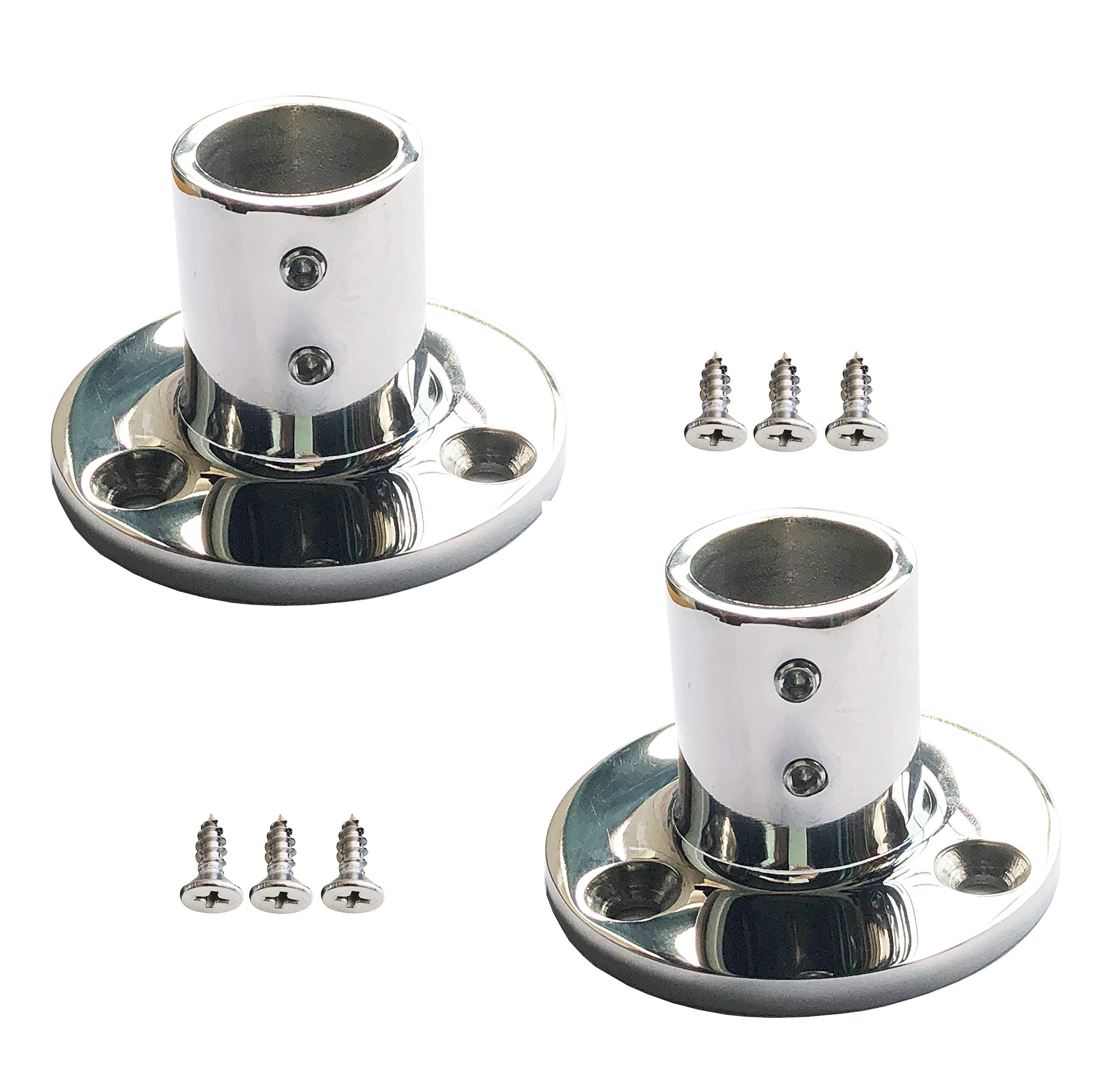 GooMeng 90 Degree Boat handrail Round Base 1" 25mm,Marine 316 Stainless Steel,Boat Hand Rail Fitting（1 Pair）