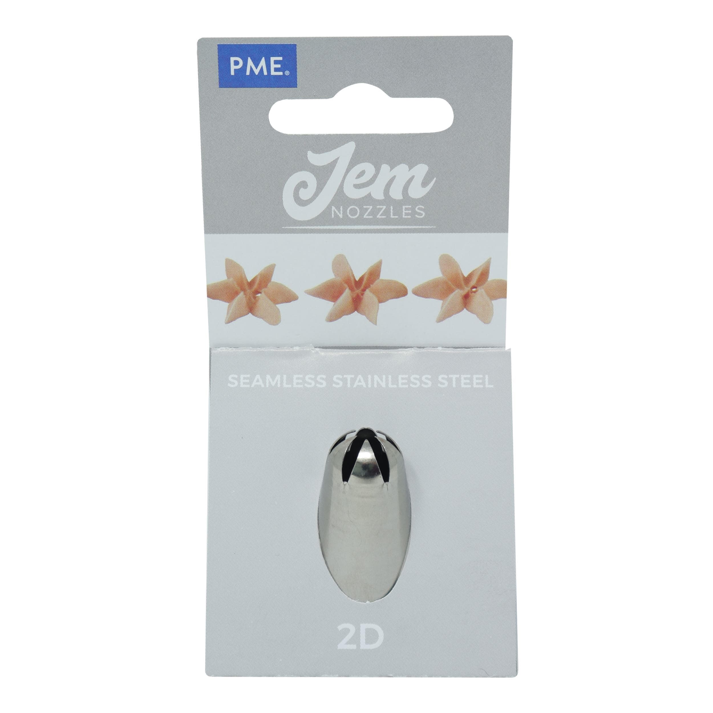 PME JEM Drop Flower Piping Nozzle no. 2D, Silver