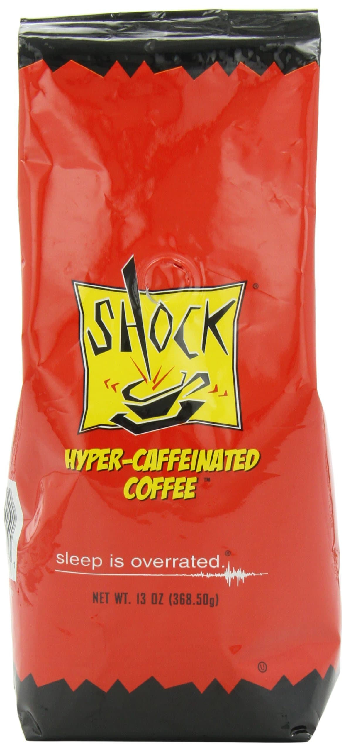 Shock Hyper-Caffeinated Ground Coffee, 13-Ounce Bags (Pack of 3)