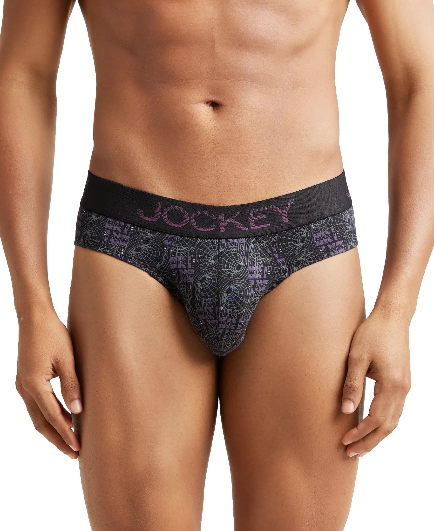 Jockey FP22 Men's Super Combed Cotton Elastane Stretch Printed Brief with Ultrasoft Waistband