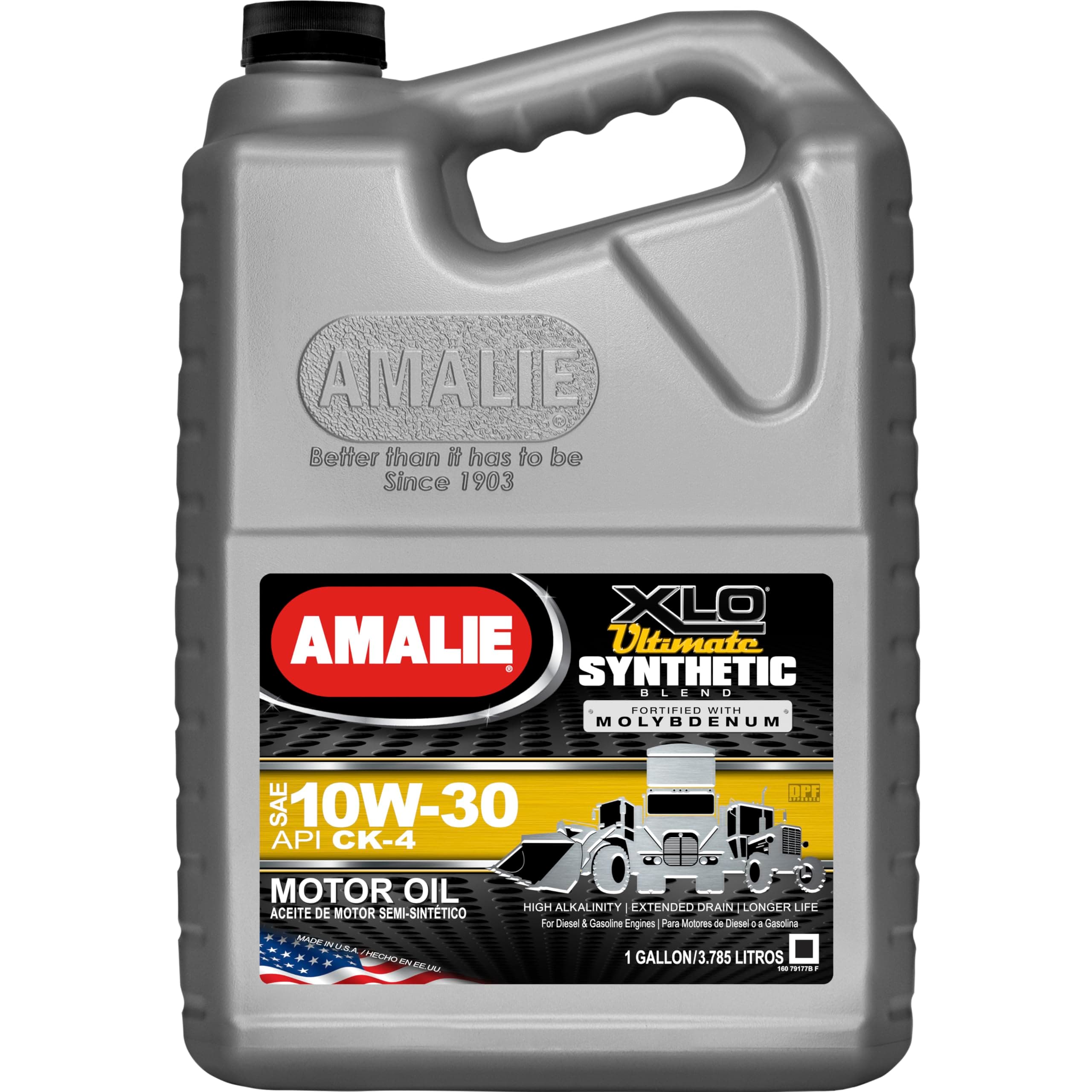 AMALIE XLO Ultimate 10W-30 Synthetic Blend W MOLY Engine Oil (160-79177-36) 1 Gallon Bottle, Pack of 4
