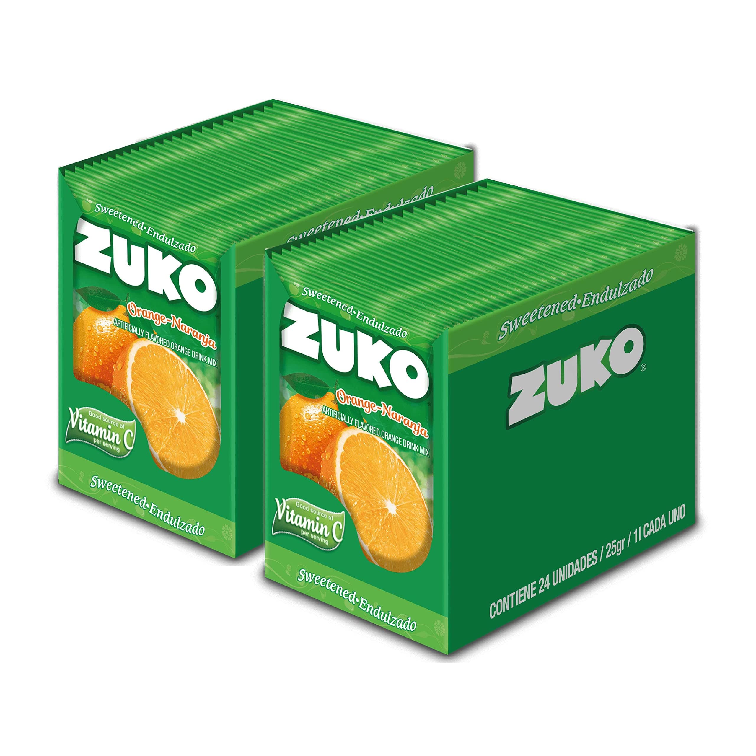Zuko Orange Powdered Drink Mix, No Added Sugar Needed, 48 Ct Individual Packets