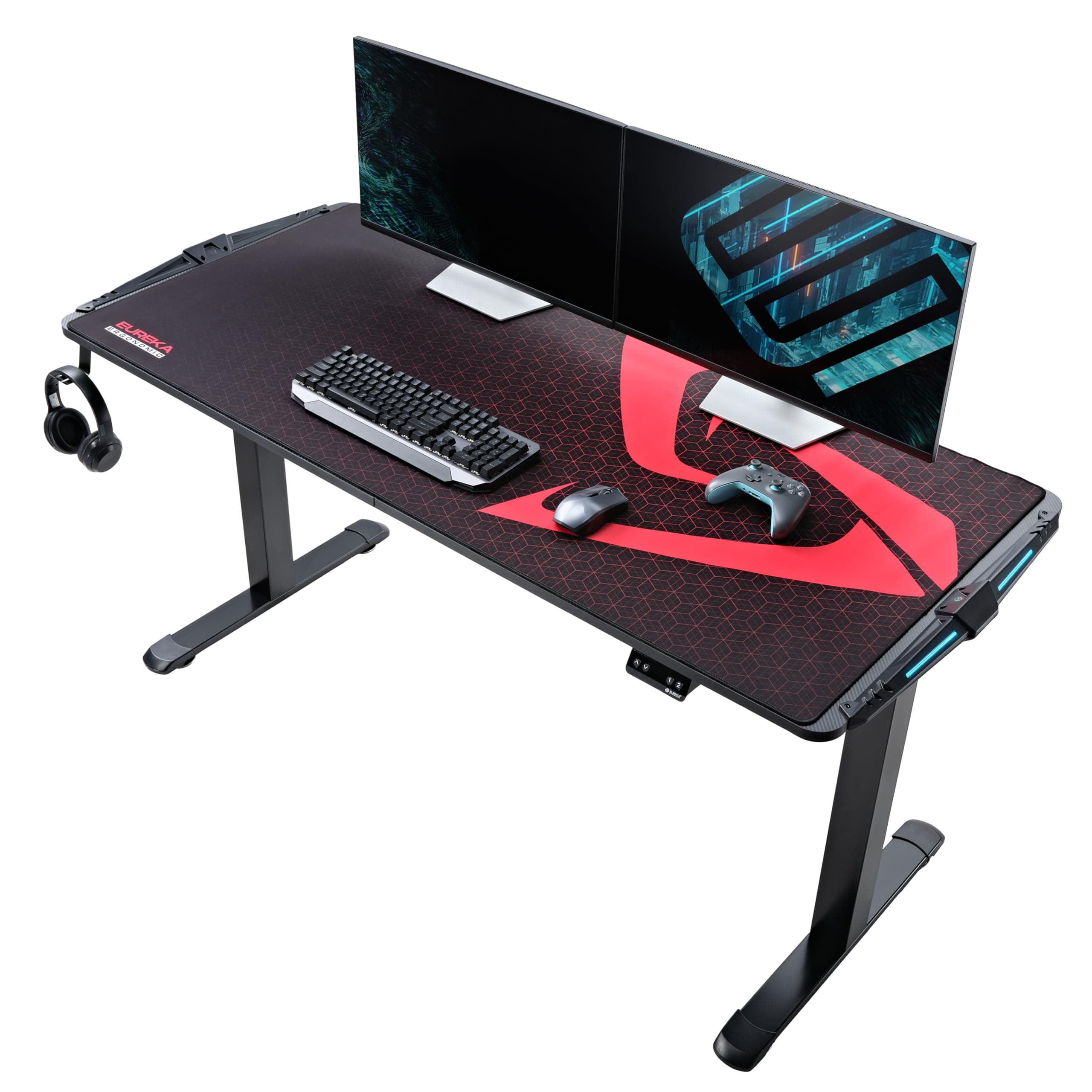 EUREKA ERGONOMIC 65 inch Electric Height Adjustable Gaming Desk Standing Desk...