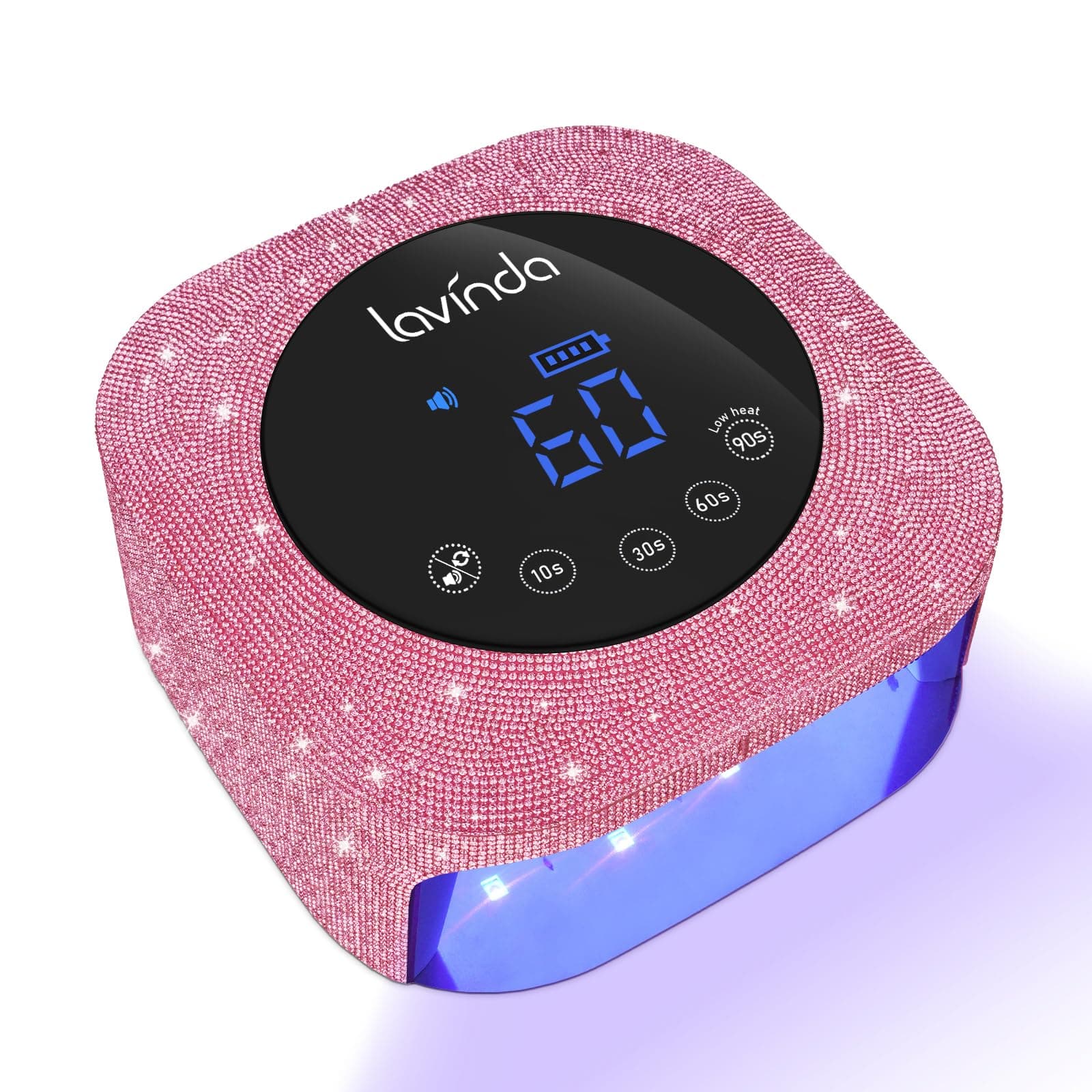 UV Nail Lamp 54W, Cordless Gel UV Led Nail Lamp for Gel Nail Polish, Rechargeable UV Nail Light Nail Dryer with 4 Timer and LCD Display, Professional Fast Curing Lamp Nail Art Tools with Rhinestone