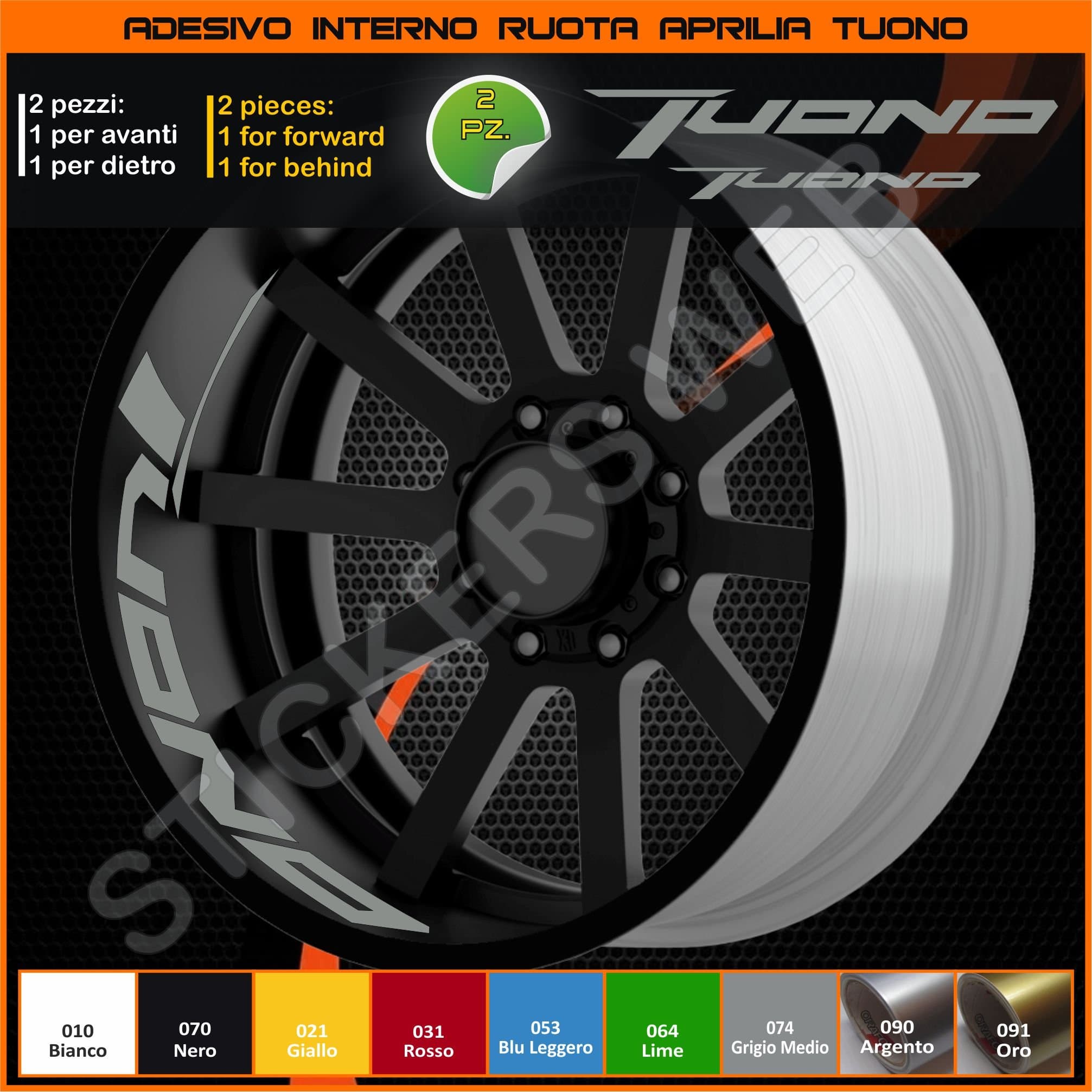 Thunder Wheel Rim Aprilia Stickers Decals inner strips strip Wheel 0281 code 074 Grigio medio
