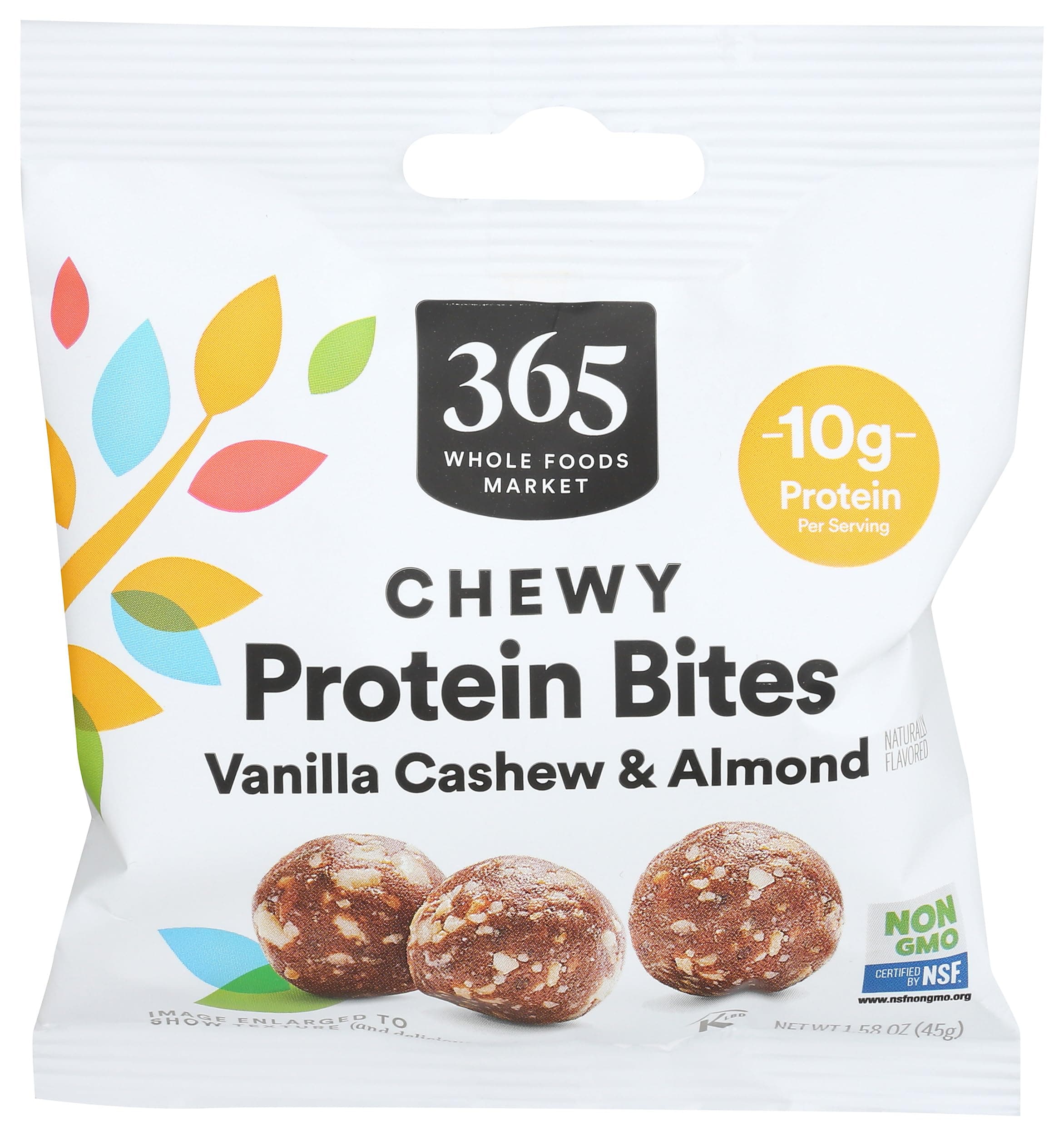 365 by Whole Foods Market, Chewy Protein Bites, Vanilla Cashew & Almond Flavor, Vegetarian,1.58 Ounce
