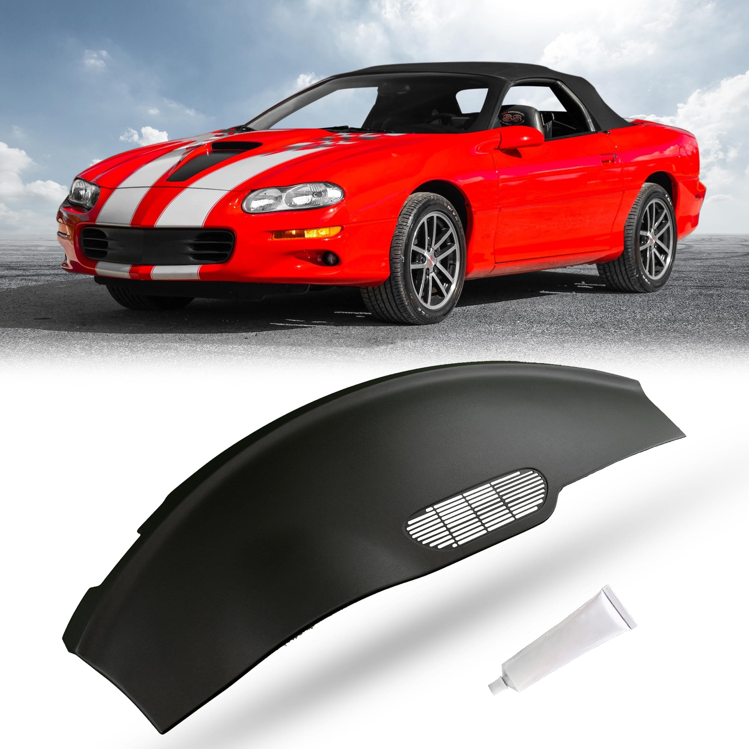 DashSkin Dash Cover Compatible with 1997-1999 Camaro Firebird in Graphite - Hard Molded Plastic Dashboard Cap
