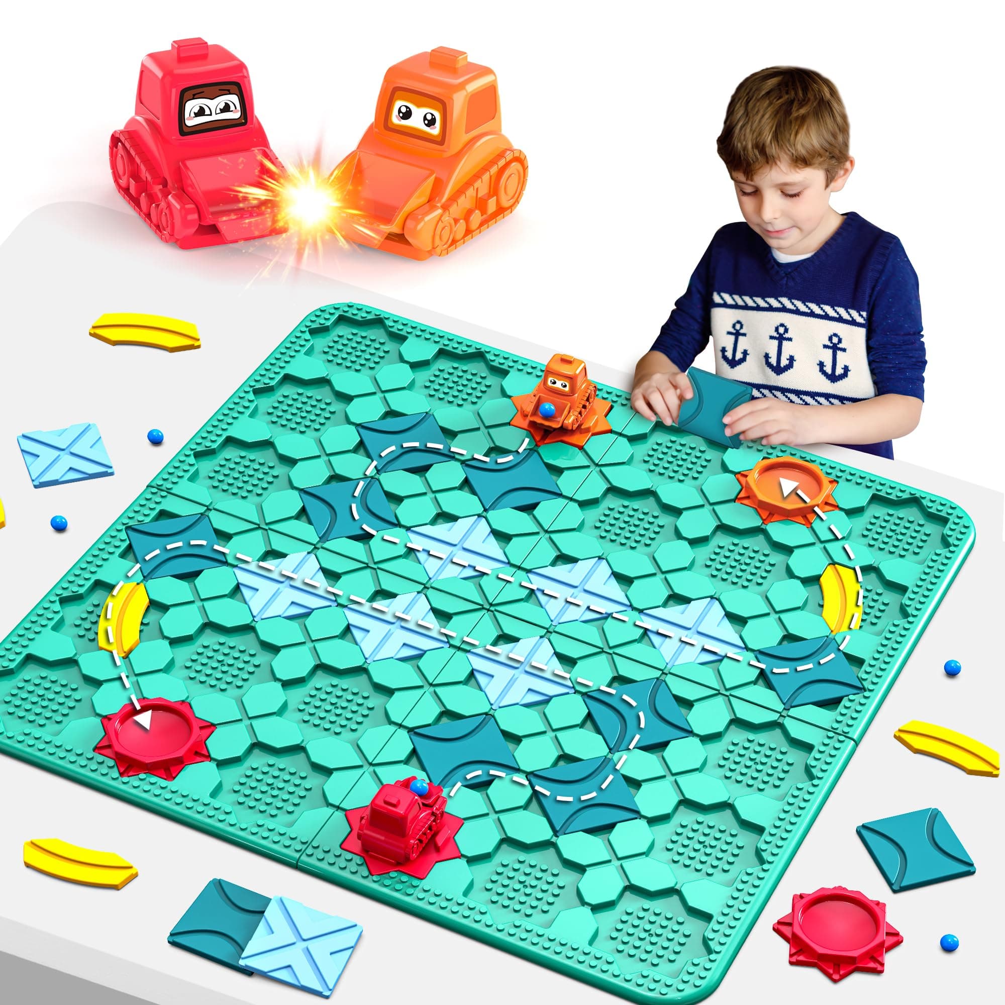 Road Builder Kids Logic Toys, Large Puzzle STEM Board Games, Educational Montessori Toys Birthday Gifts for Age 4-8 Year Old