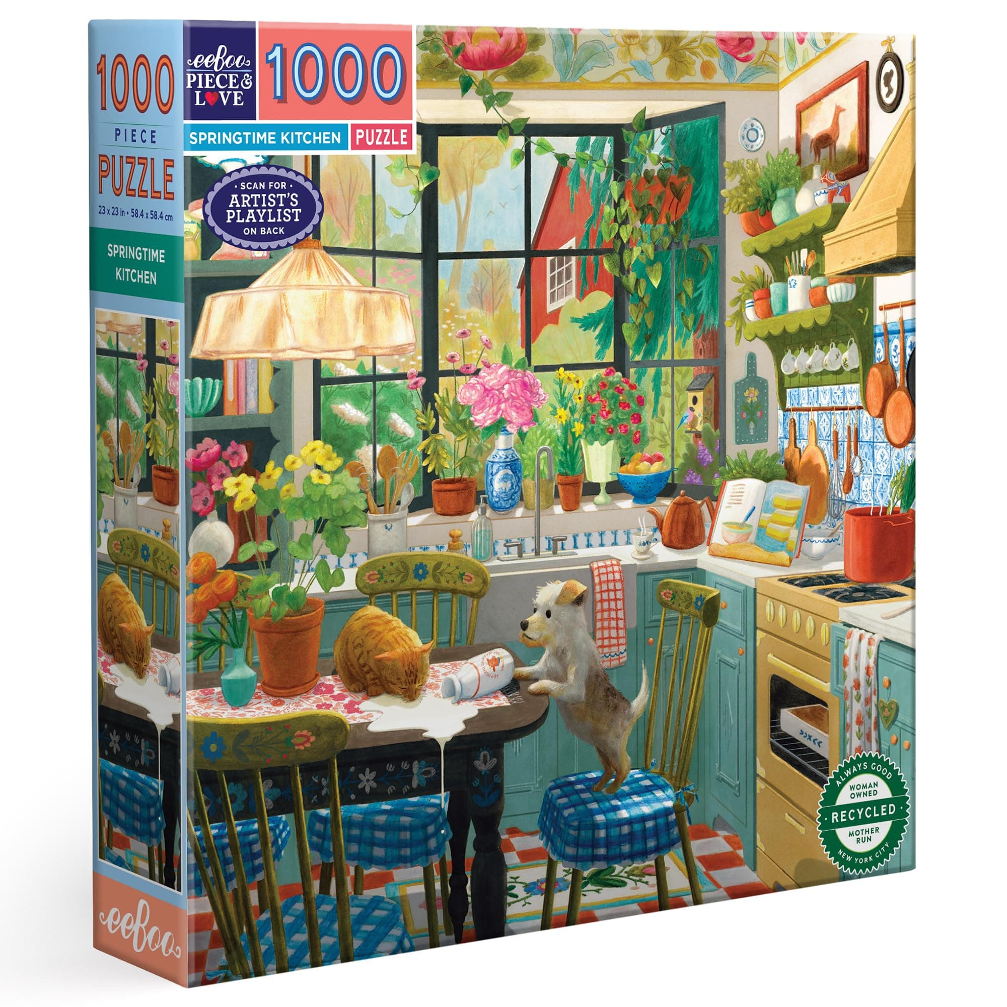 PZT116 Kitchen in Spring Jigsaw Puzzle for Adults, 1000 Piece Recycled Cardboard and Vegetable Ink
