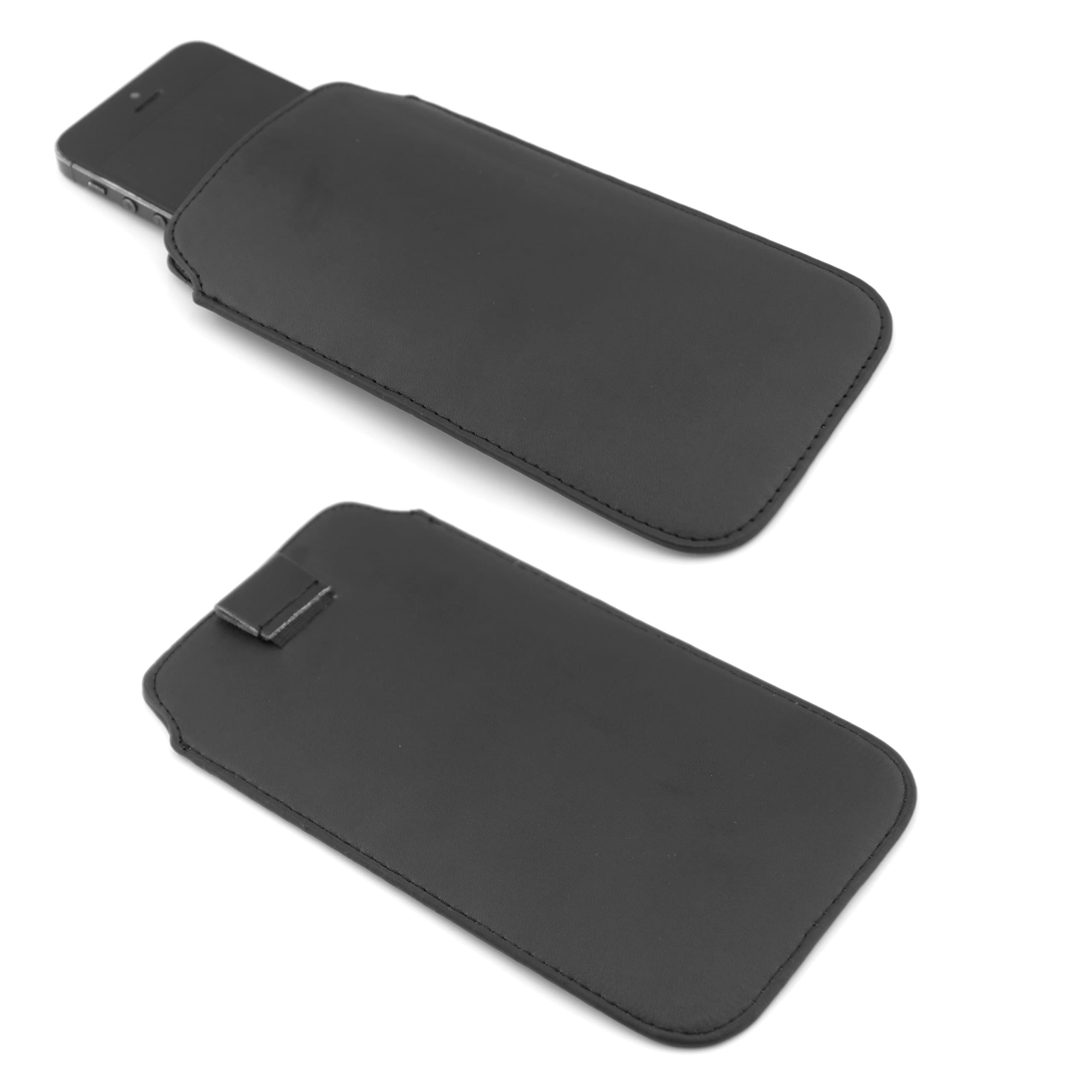 hublines TheVeryMe® - Universal 4.7 inch - Interior dimensions 14 cm × 7 cm - Premium Smartphone Case Cover Cover - black PU leather