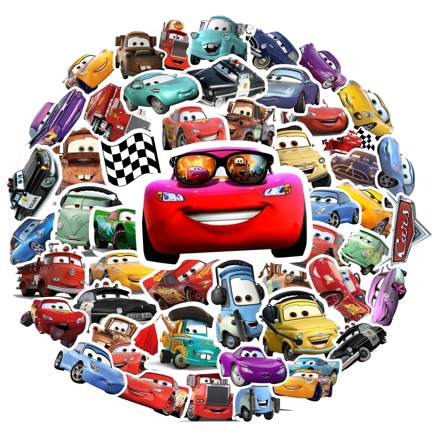 Tuklye 88pcs Lightning Stickers for Water Bottles Birthday Party Supplies for McQueen Birthday Decorations Party Favors, Cars Stickers and Decals