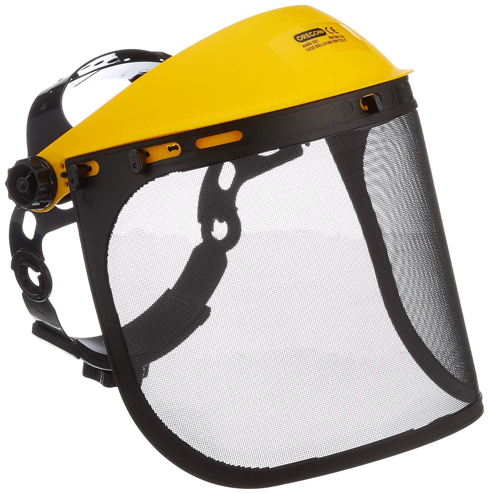 Browguard & Steel Mesh Visor Combination PPE, Adjustable Safety Face Shield Attached to a Head Guard Delivering Face and Eye Protection, for Forestry, Gardening, Loggers, DIY, One Size