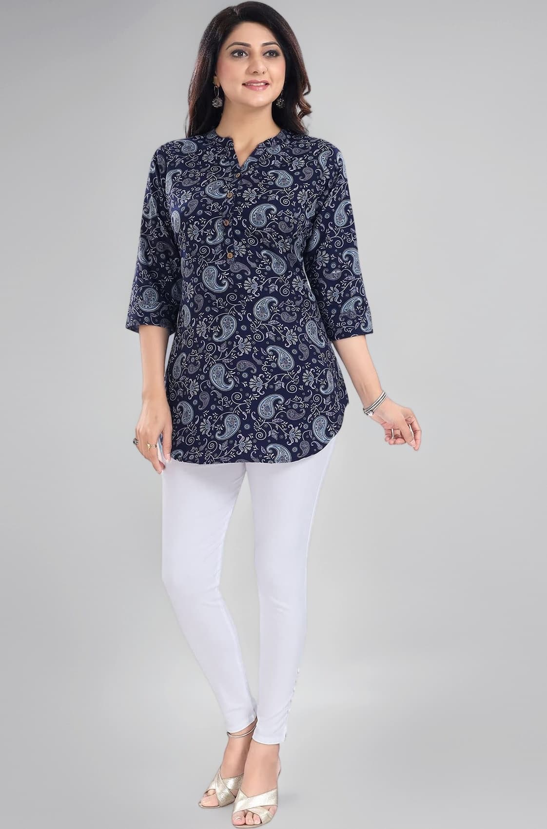 Keshubaba Women's Polyester Crepe Short Tunic Top | short kurti for jeans for women |kurti tops | short kurti | short kurti for women | short kurti for girls