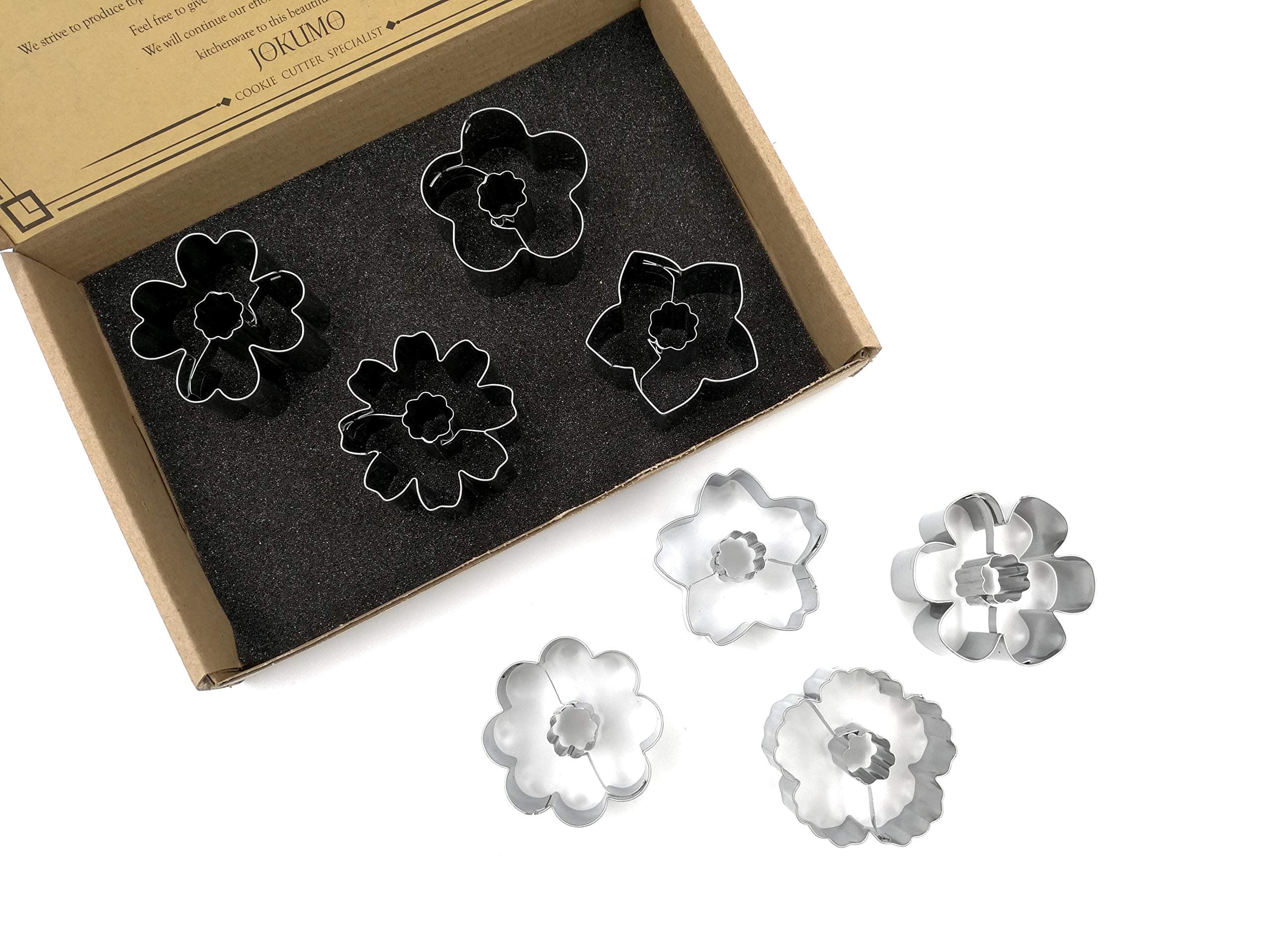 Flower Blossom Cookie Cutters Set – 8 PC High Grade 430 Stainless Steel – A Truly Unique Set for Flower Lovers