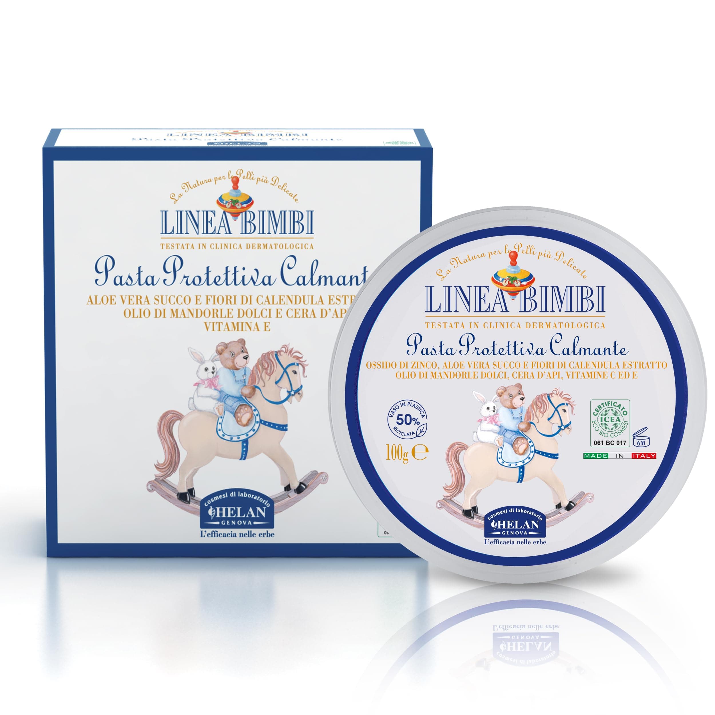 Helan Linea Bimbi Bio- Diaper Cream for Baby Against Redness & Irritation, Soothing Protective Paste, Diaper Rash Cream with Aloe Vera, Vitamin C, E, Baby Essentials for Newborn Made in Italy 100fl oz