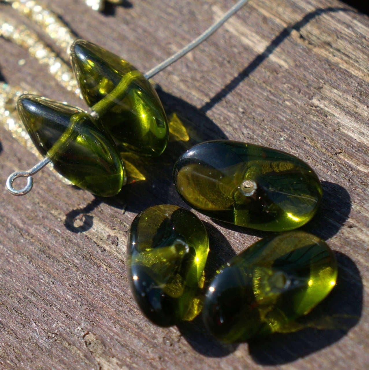 Clear Green Large Propeller Czech Glass Beads Green Glass Bead Green Oval Bead Czech Green Beads Large Oval Bead 15mm x 7mm 8pc