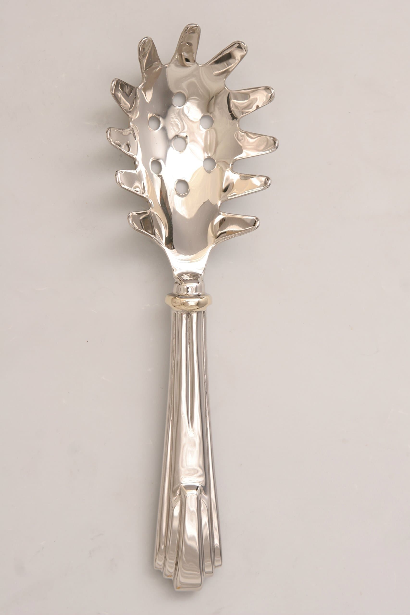 Hand Made Nickel Silver Bar Ice Scoop with Gold Accent Perfect for Scooping Ice Cubes and More