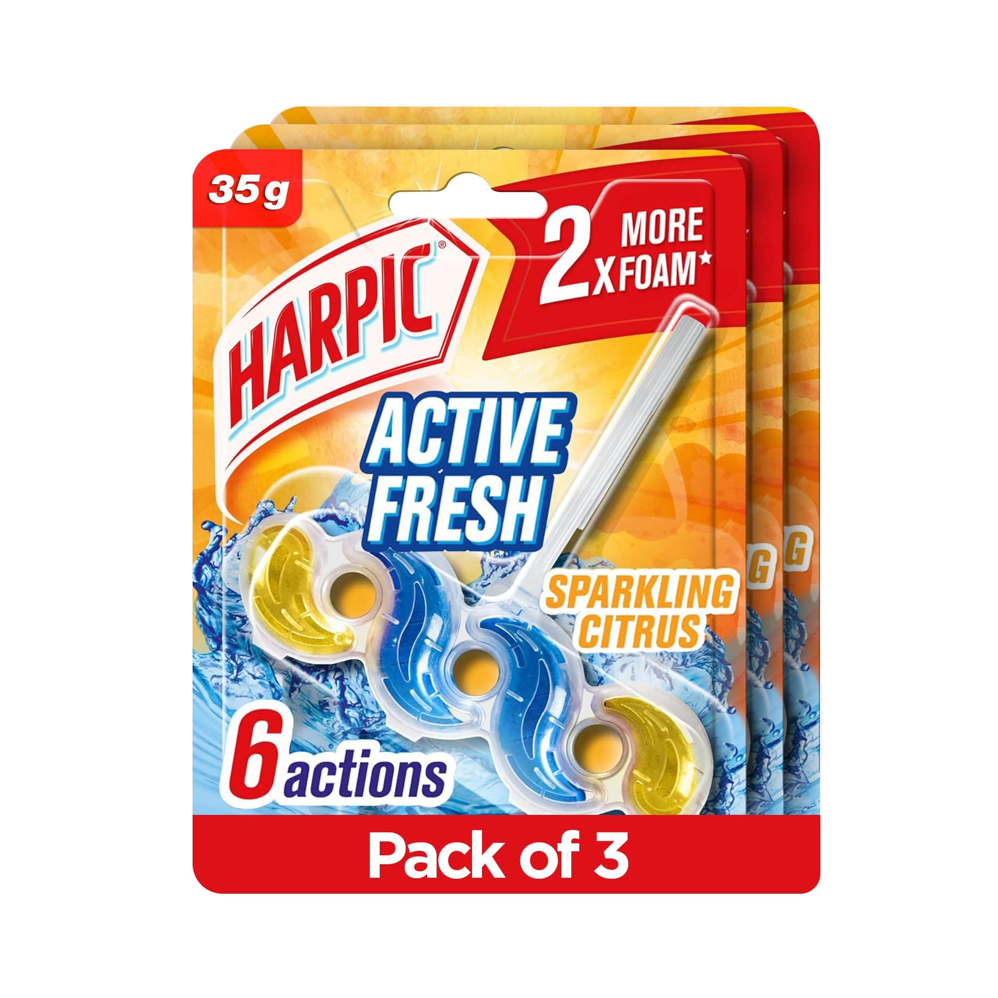Active Fresh Toilet Cleaner Rim Block, Sparkling Citrus Scent, 35g x 3
