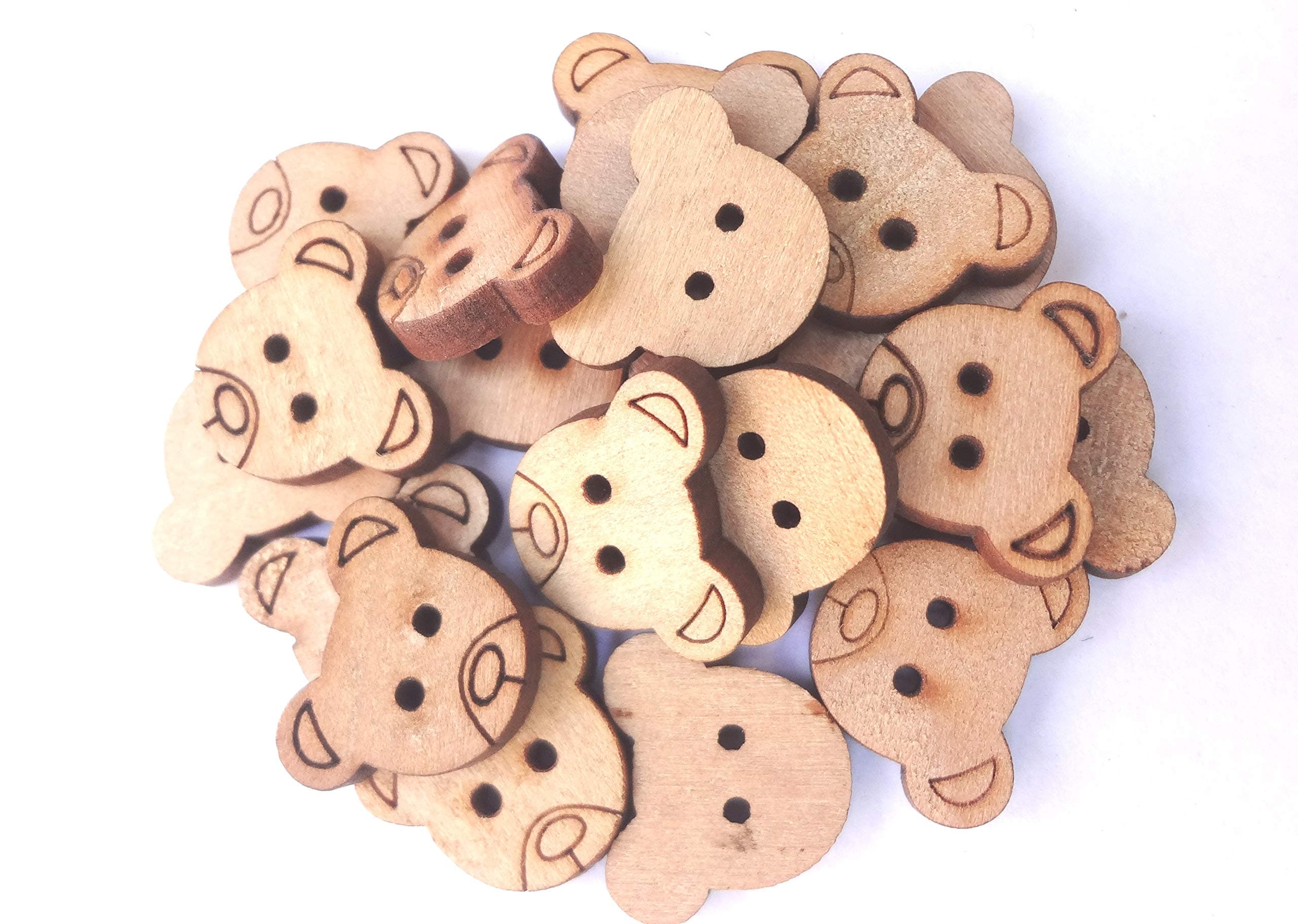 Wooden Buttons 2 Holes Monkey Shape Buttons for Sewing, Craft and Embroidery (20 Pieces, 1.4 CM, 14 mm)