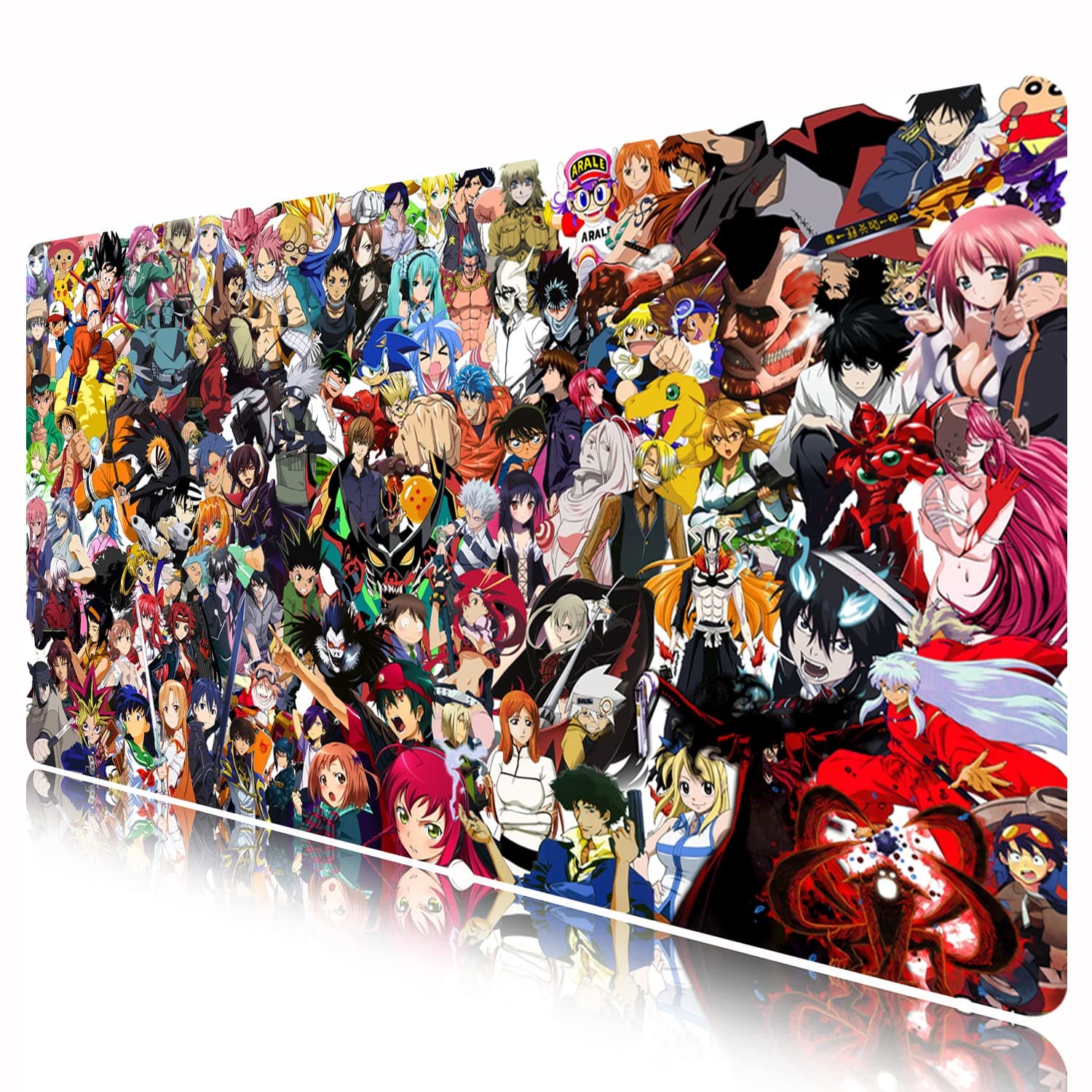 Extended Large Gaming Mouse Pad, Full Desk Keyboard Mouse Pad, XXL Bigmouse Pad with Anime, Waterproof and Anti-Skid for Office Desk Decor (35.4x15.7x0.1 inch)