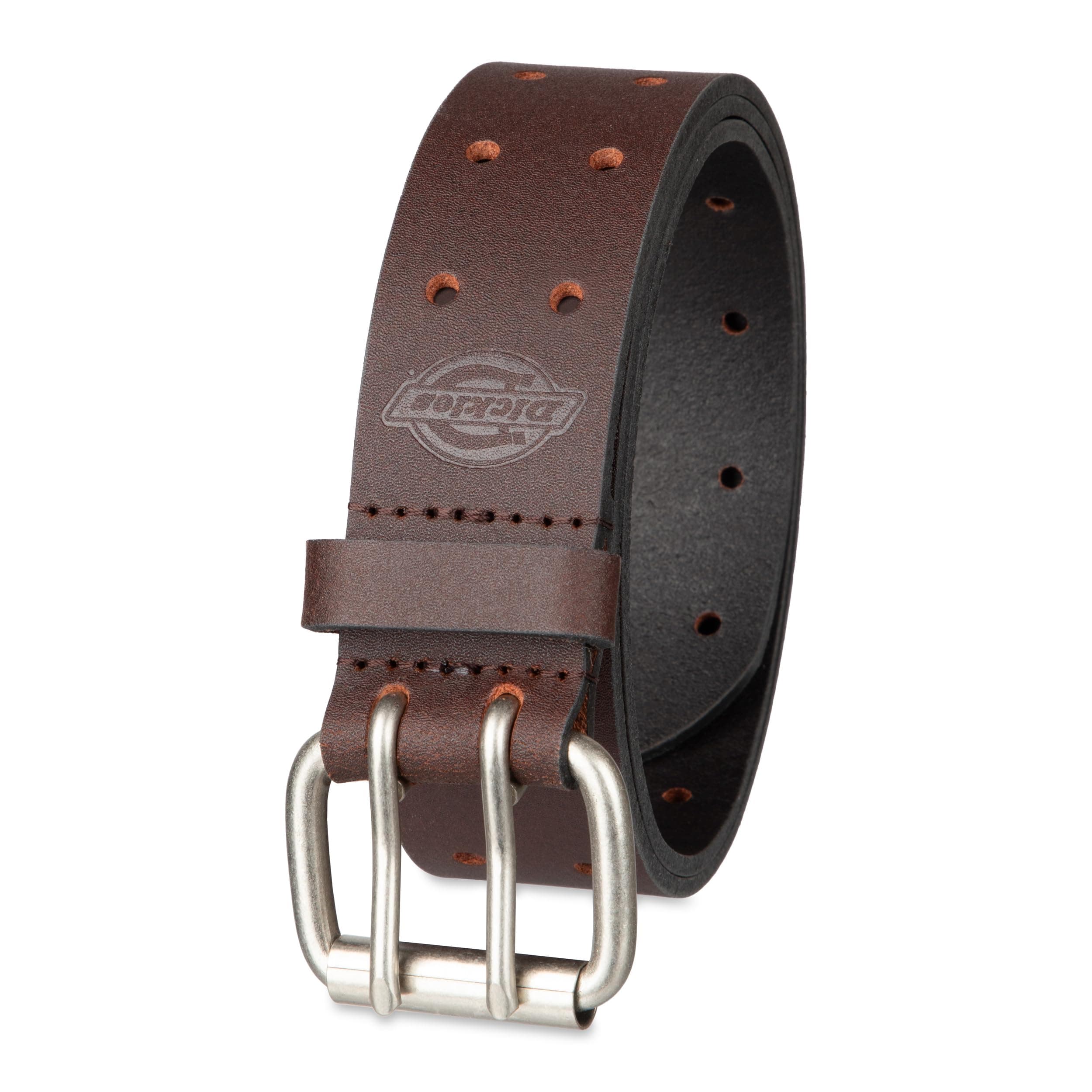 Dickies Double Prong Buckle, Heavy Duty Construction and Men's 100% Leather Belt