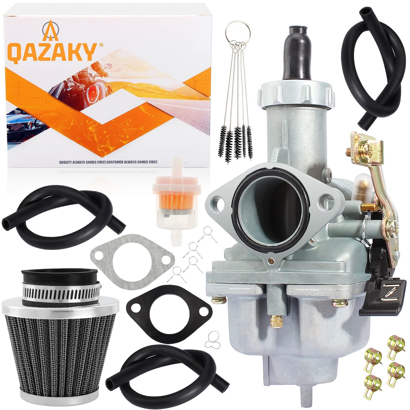 PZ27 Carburetor for 125cc 150cc 200cc 250cc 4-Stroke Engine CG ATV Go Kart Dirt Bike Quad Taotao Zongshen Lifan Sunl Buyang Coolsport Kazuma Chinese Cable Hand Choke Carb 27mm