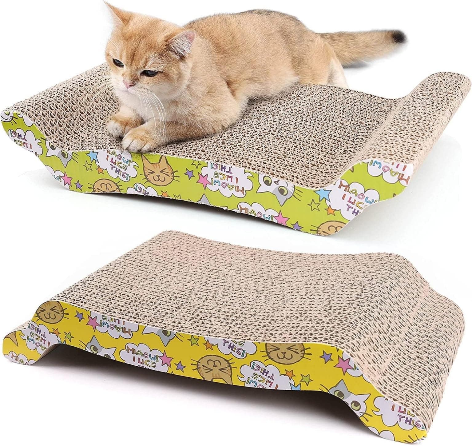 Mumoo Bear Cat Scratching Board Lounger Sofa Bed, Reversible Pads - Premium Cardboard Construction