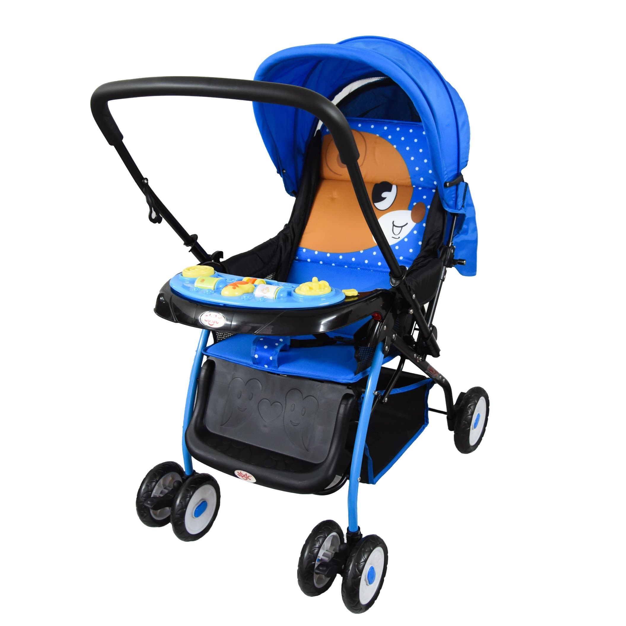 Abdc Kids Crysta Baby Pram and Stroller with Reversible Handlebar, Blue