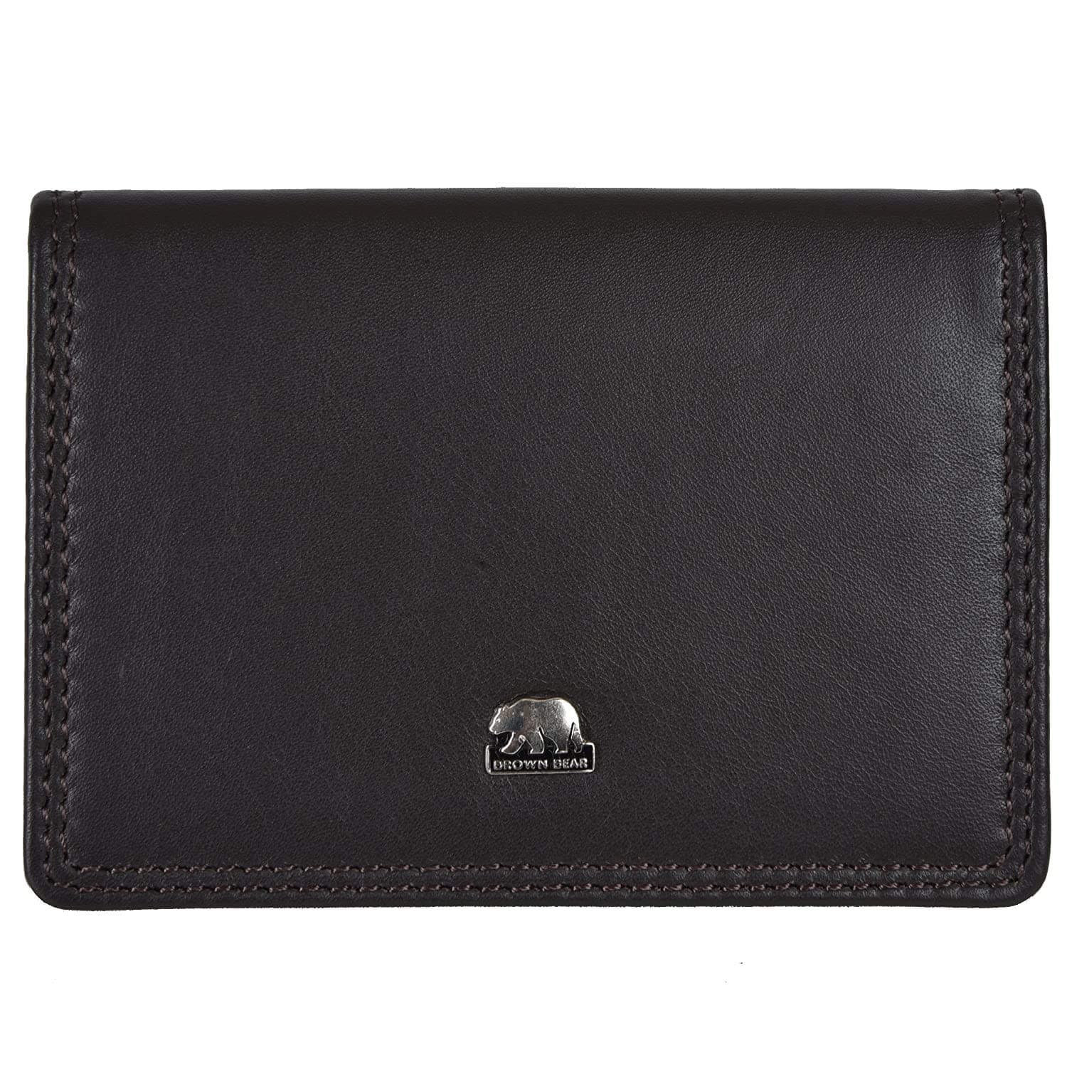 BROWN BEARPremium RFID Card Holder Wallet for Men, Pure Nappa Leather ID/Visiting/Debit/Credit Card Holder for Men