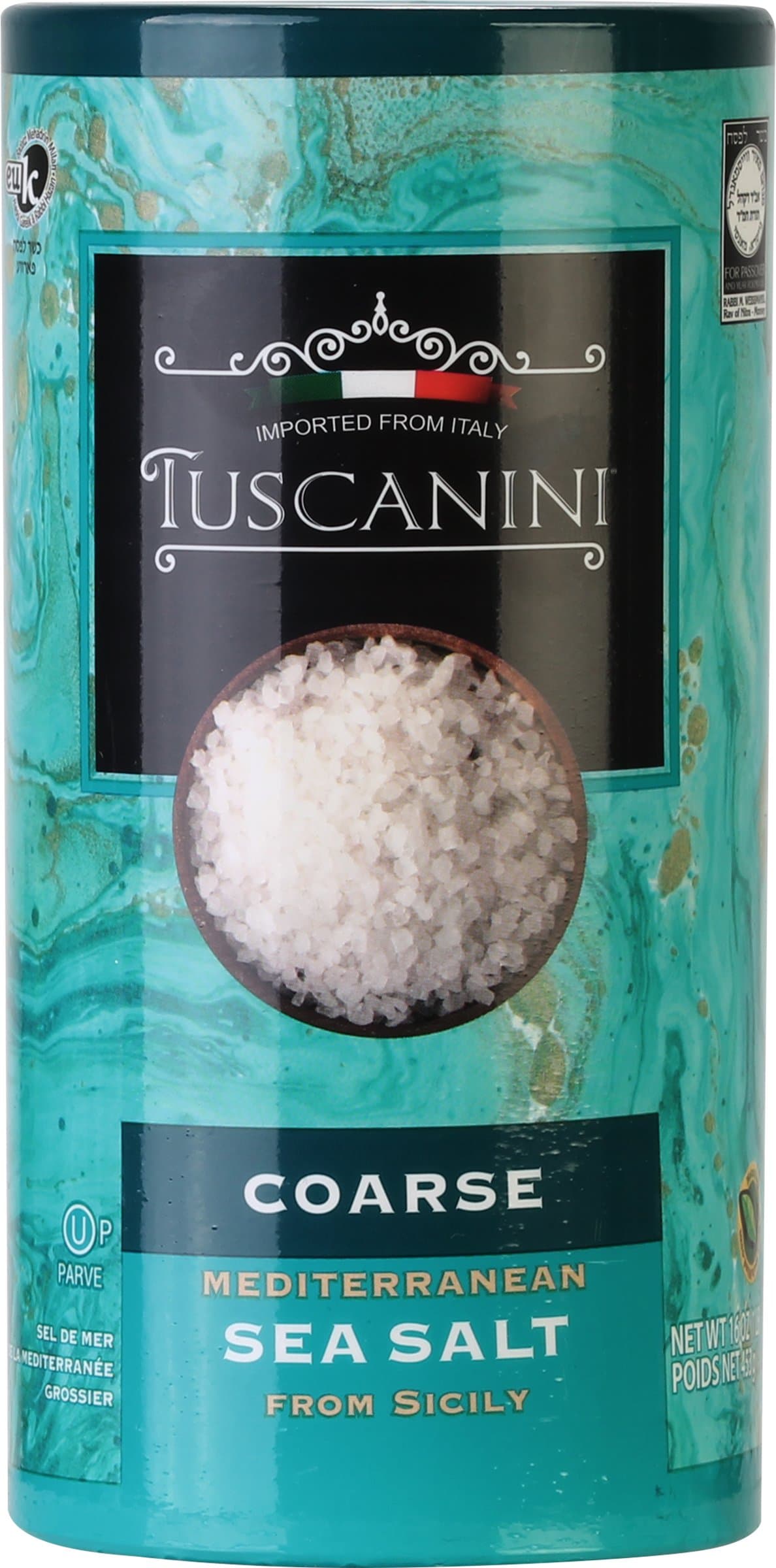 Coarse Mediterranean Sea Salt, 16oz Tube, From Sicily Italy