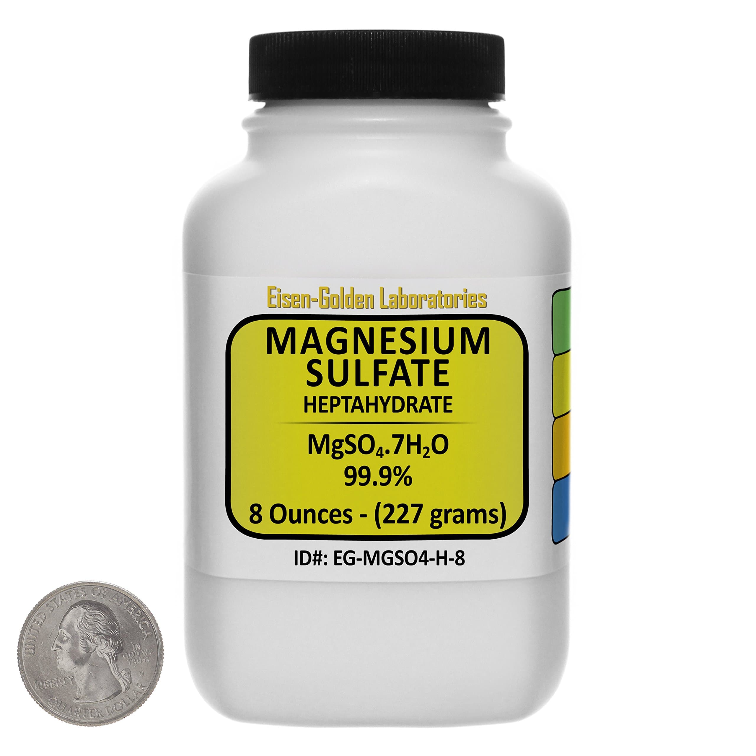 Magnesium Sulfate [MgSO4.7H2O] 99.9% USP Grade Crystals 8 Oz in a Space-Saver Bottle
